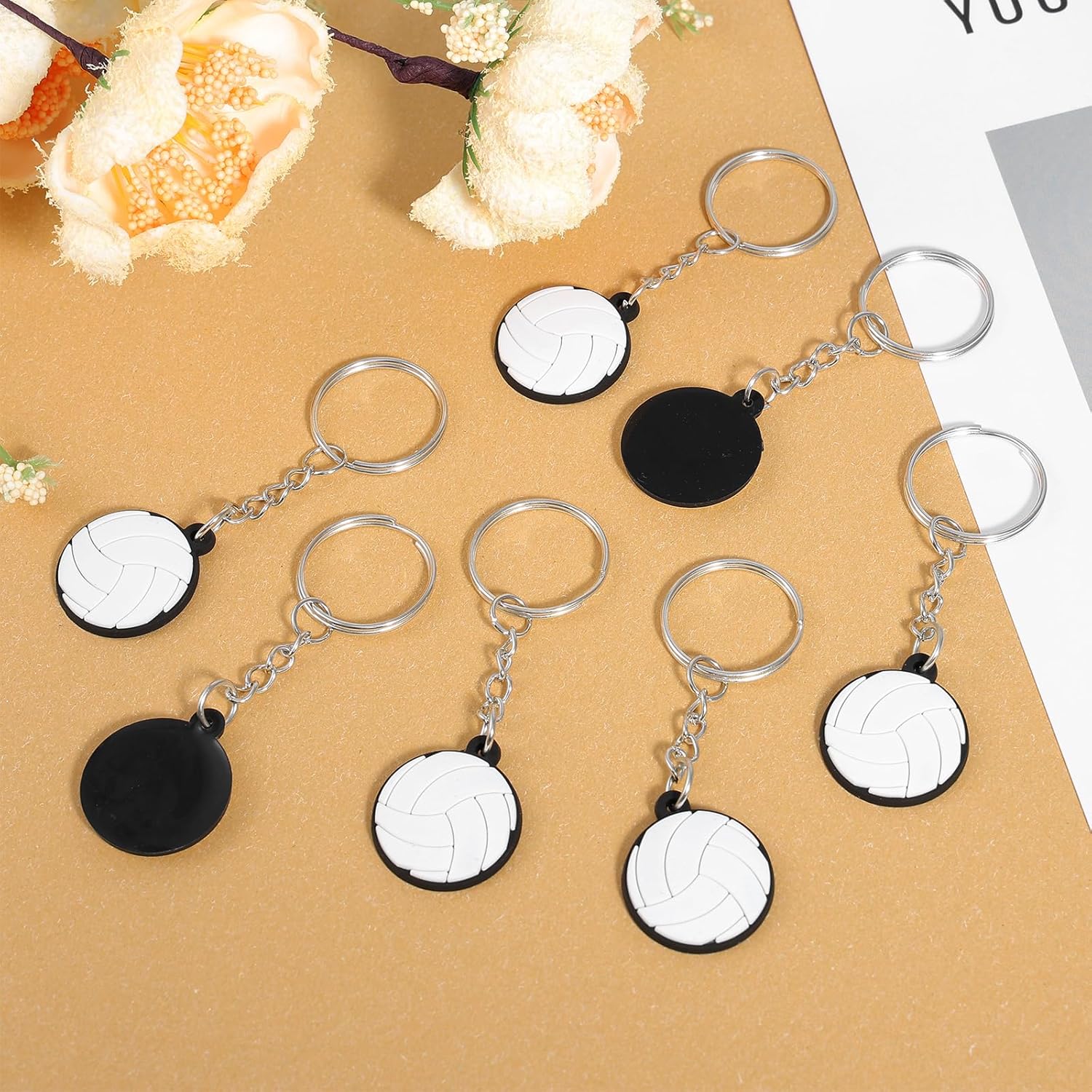 15PCS Volleyball Keychain,Volleyball Key Chains for Team Gifts - Sport Bag Charms,Trinkets Souvenirs for Backpacks Volleyballs Lovers