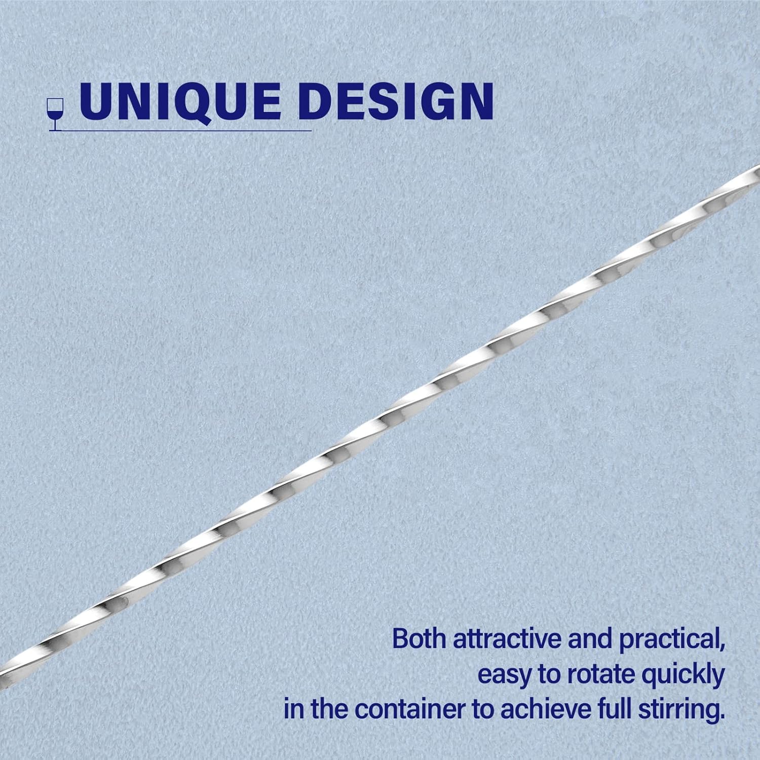 Bar Spoon Cocktail Mixing Stirrers for Drink, Stainless Steel 12 Inches Long Handle, Silver 2 Pieces