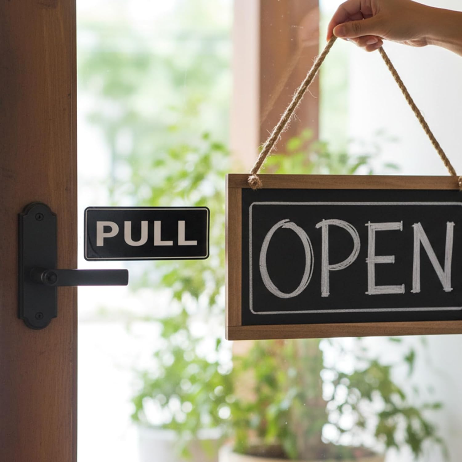 6Pack Push Pull Door Stickers,Adhesive Push and Pull Signs Stickers for Glass Doors and Other Side Doors in Business,Stores,Cafes,Shops - 2 x 5",Horizontal