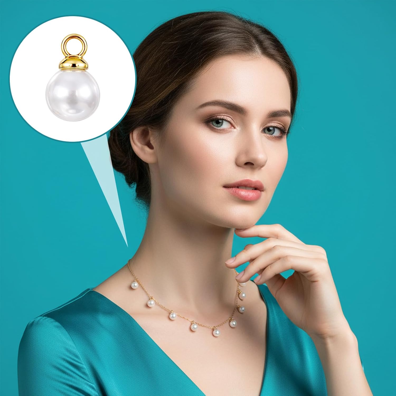 Vin Beauty Pearl Charms, 100 Pcs Pearl Charms for Jewelry Making, Pearls Beads Faux Pearls Pendant Charm DIY for Jewelry Making Bracelets Earrings Necklace Crafts