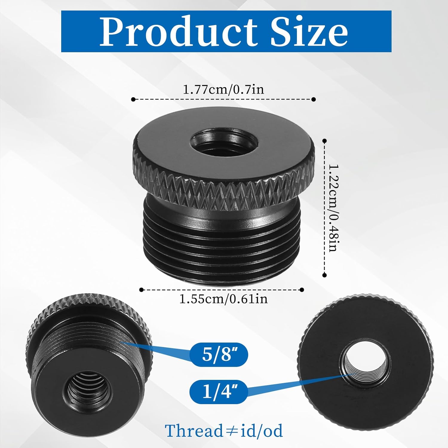 4 Pcs Mic Stand Adapter Microphone Stand Adapter 1/4 Female to 5/8 Male Screw Adapter Thread Tripod Screw Adapter for Microphone Stand Mount to Camera Tripod