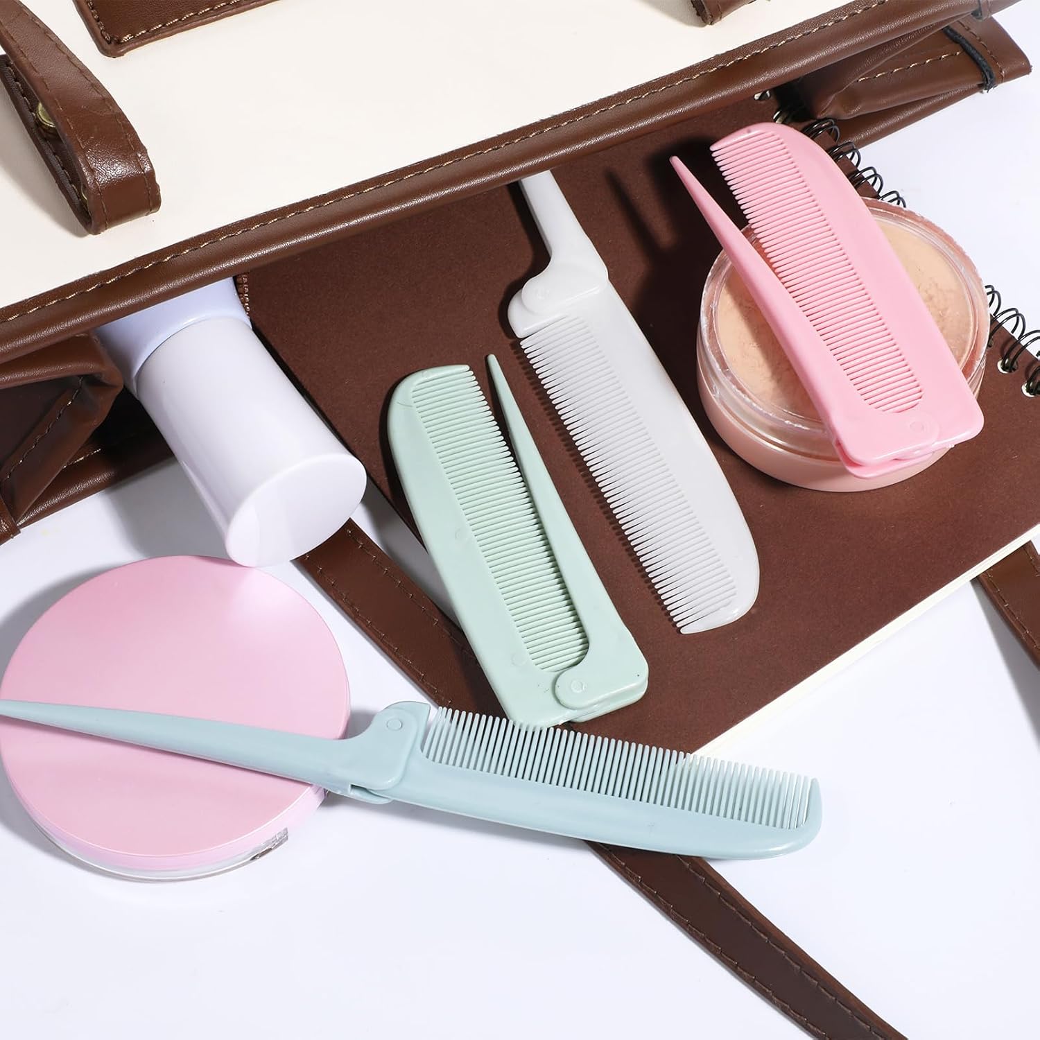 4 Pcs Rat Tail Folding Combs, Hair Parting Comb Travel Foldable Comb for Men & Women, Portable Small Mini Travel Styling Combs for Braids & Hair Styling
