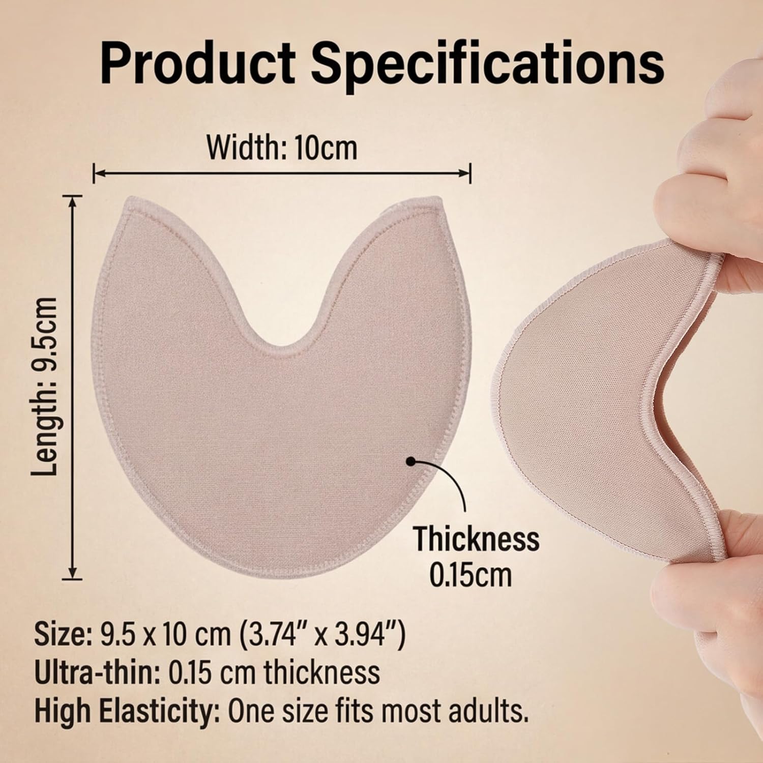 Toe Pads for Pointe Shoes, 1 Pair Soft Ballet Ballet Toe Pads Dance Shoe Toes Protector Accessories, 3.54 x 3.15 Inch High Heels Toes Caps Pad for Pointe Shoes, Forefoot Wrap Pad for Women Girls