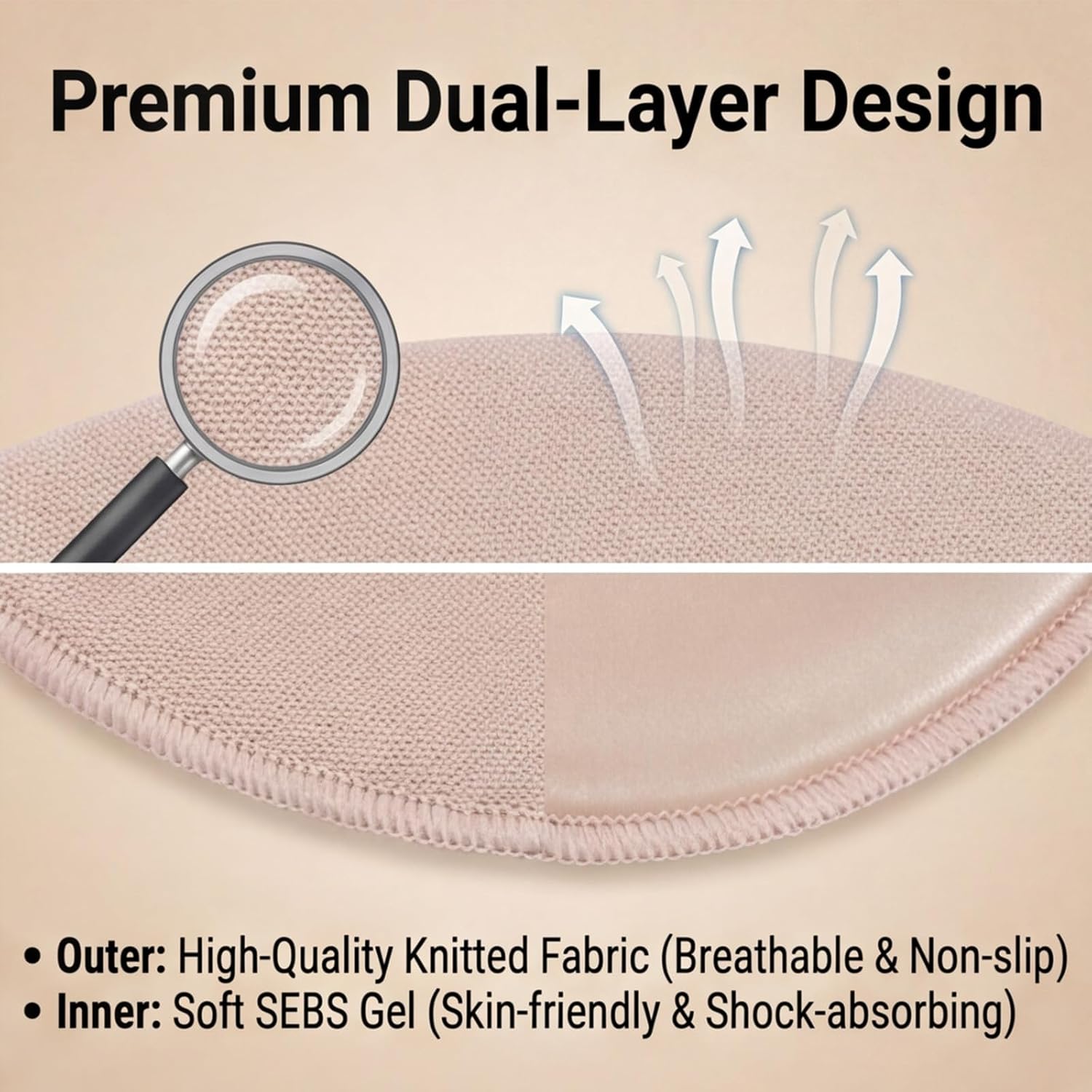 Toe Pads for Pointe Shoes, 1 Pair Soft Ballet Ballet Toe Pads Dance Shoe Toes Protector Accessories, 3.54 x 3.15 Inch High Heels Toes Caps Pad for Pointe Shoes, Forefoot Wrap Pad for Women Girls