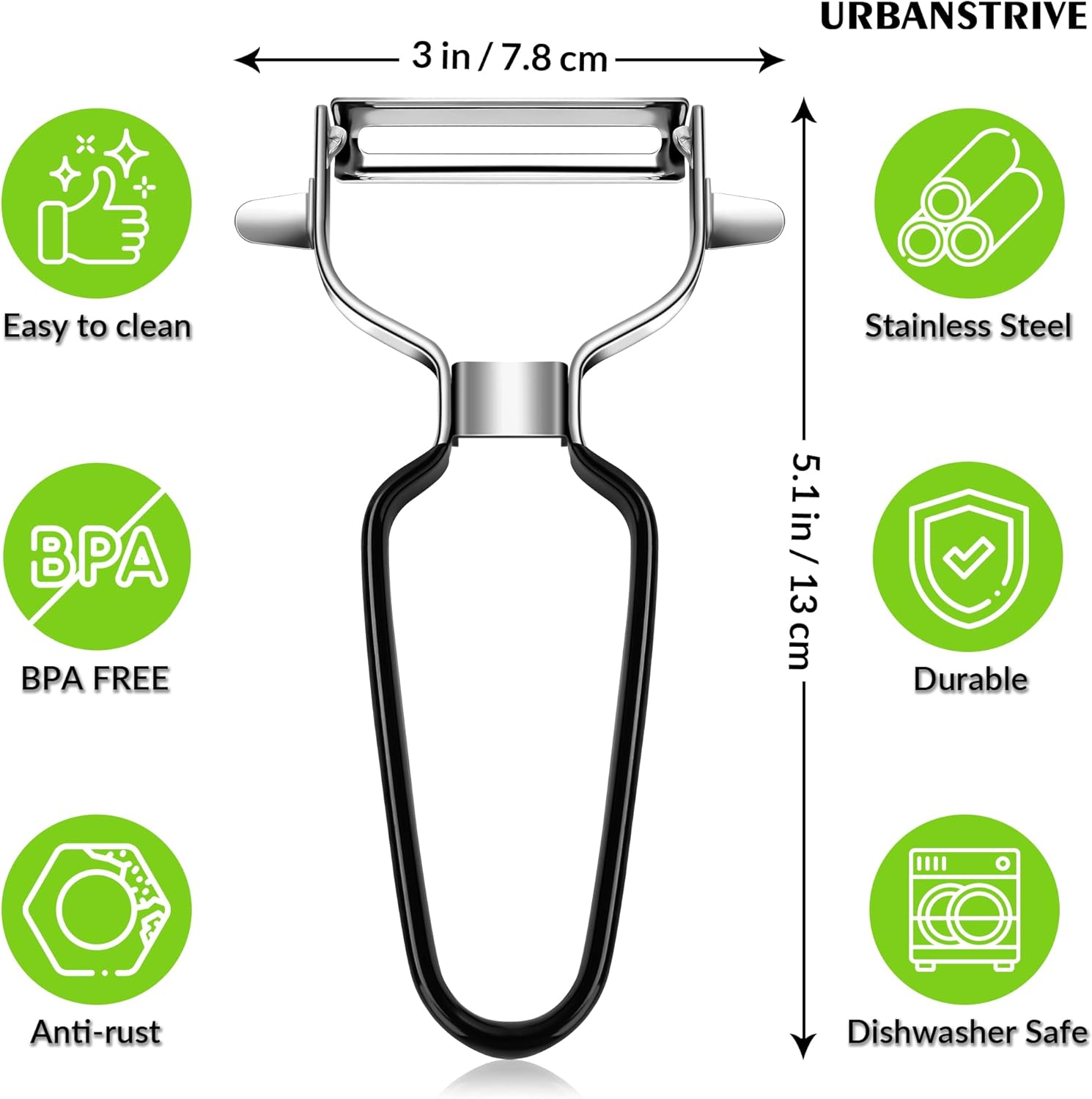 Stainless Steel Y Shaped Vegetable Peelers For Kitchen, Heavy Duty Potato Peeler Hand, Fruit Peeler Veggie Peeler, Kitchen Food Peelers, Comfortable Handle, Dishwasher Safe, Black