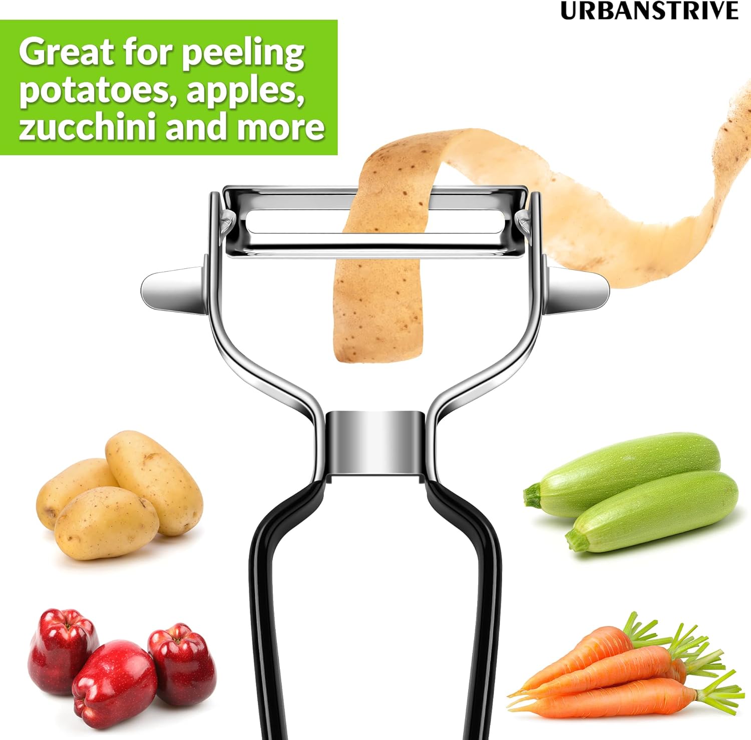 Stainless Steel Y Shaped Vegetable Peelers For Kitchen, Heavy Duty Potato Peeler Hand, Fruit Peeler Veggie Peeler, Kitchen Food Peelers, Comfortable Handle, Dishwasher Safe, Black