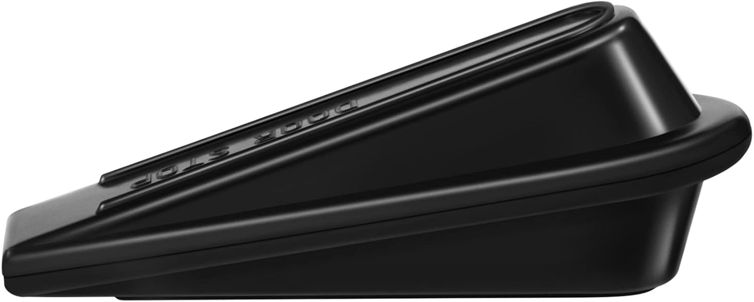 Heavy Duty Rubber Door Stopper Wedge Sturdy and Stackable Door Stop, Multi Surface Design, Fit for Gaps up to 1.2 Inches, 4 Pack, Black