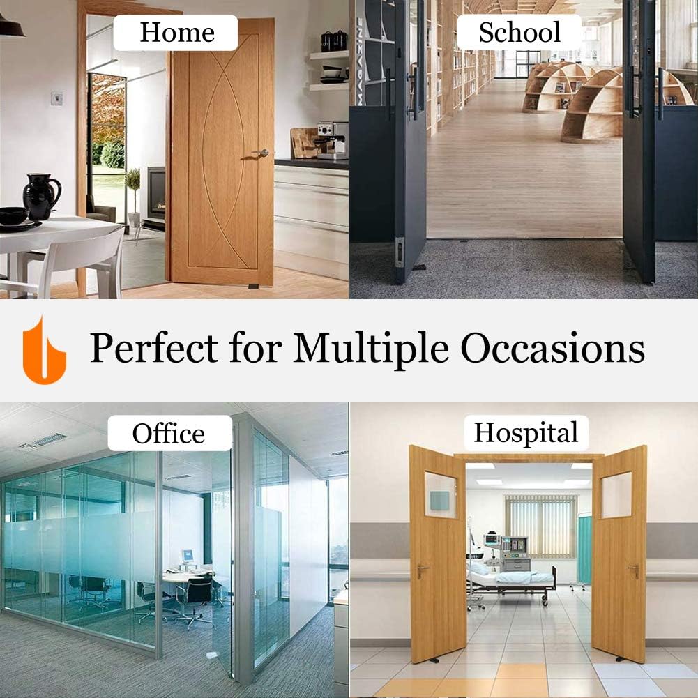 Heavy Duty Rubber Door Stopper Wedge Sturdy and Stackable Door Stop, Multi Surface Design, Fit for Gaps up to 1.2 Inches, 4 Pack, Black