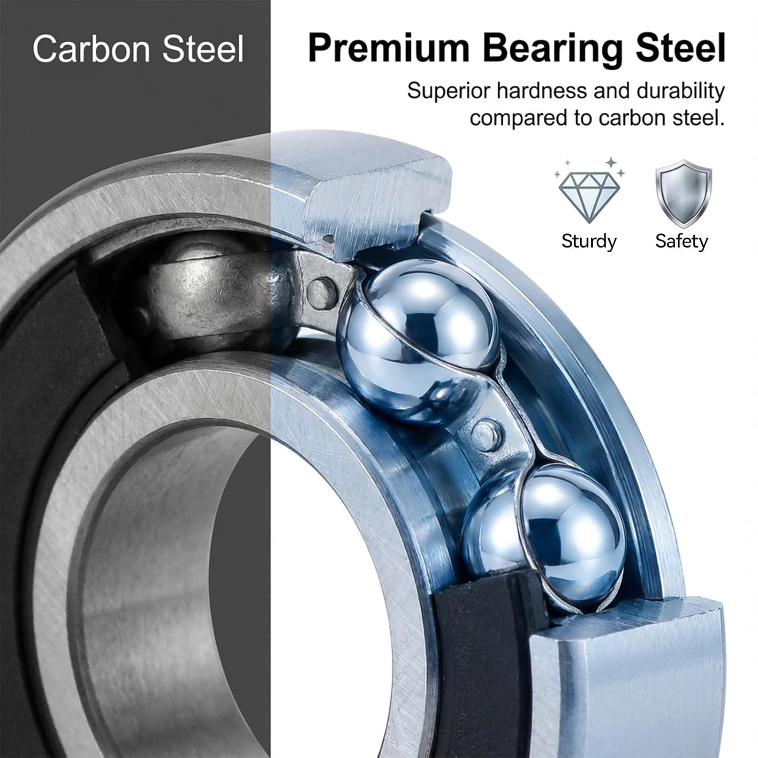 10 Pcs 608-RS Ball Bearing, Double Rubber Sealed Miniature Deep Groove Bearing Steel 608rs Bearings for Skateboards, Inline Skates, Scooters, Roller Blade Skates & Long Boards 8mm x 22mm x 7mm