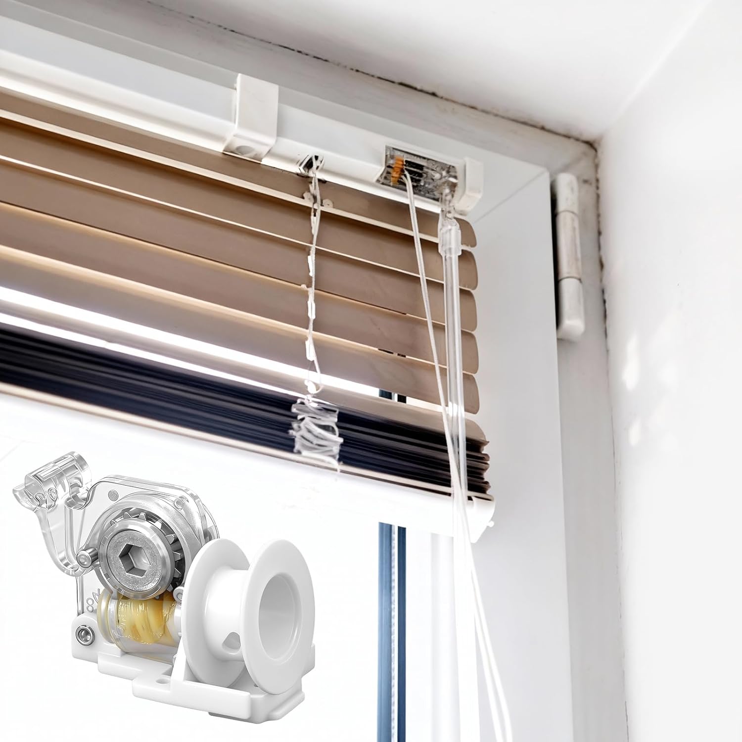 Vin Beauty Blind Tilt Mechanism Replacement Tilt Mechanism for Hexagonal Rod Horizontal Blinds with Transparent Thin Line and Curtain Accessories