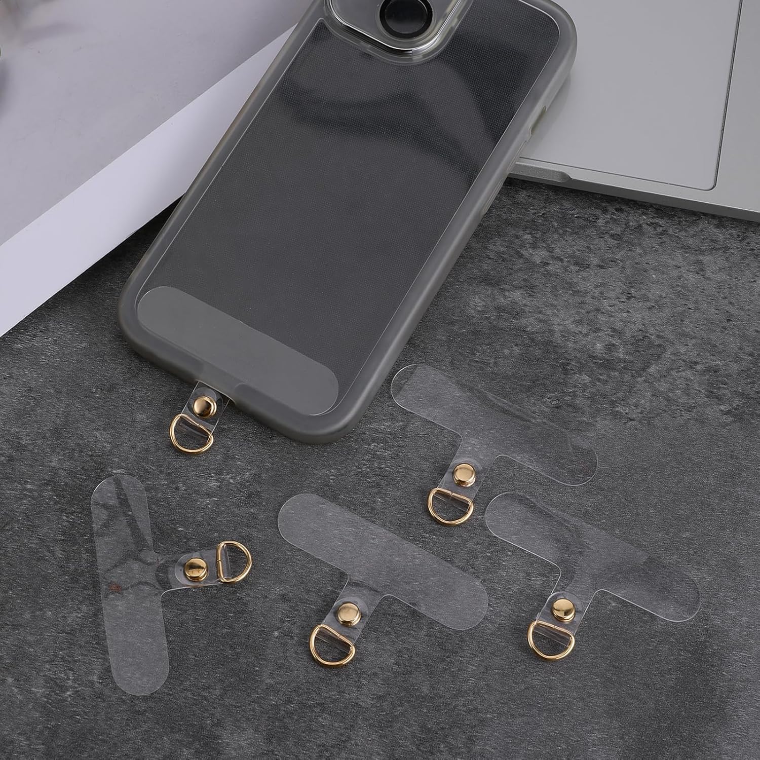 Vin Beauty 10 Pack Universal Gold Phone Tether Tab, Phone Lanyard Tab Without Adhesive, Tether Tabs for Cell Phone Tether Tab Phone Lanyard Replacement for Cell Phone Strap