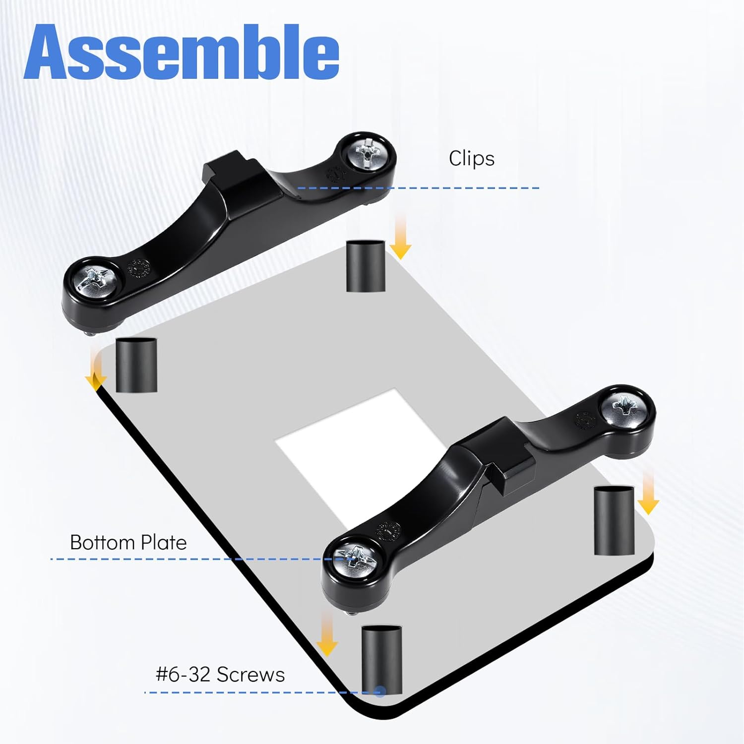 4 PCS AM5 CPU Bracket AM5 Motherboard CPU Cooler Fan Bracket, Desktop Computer Fan Retainer with Screws Black