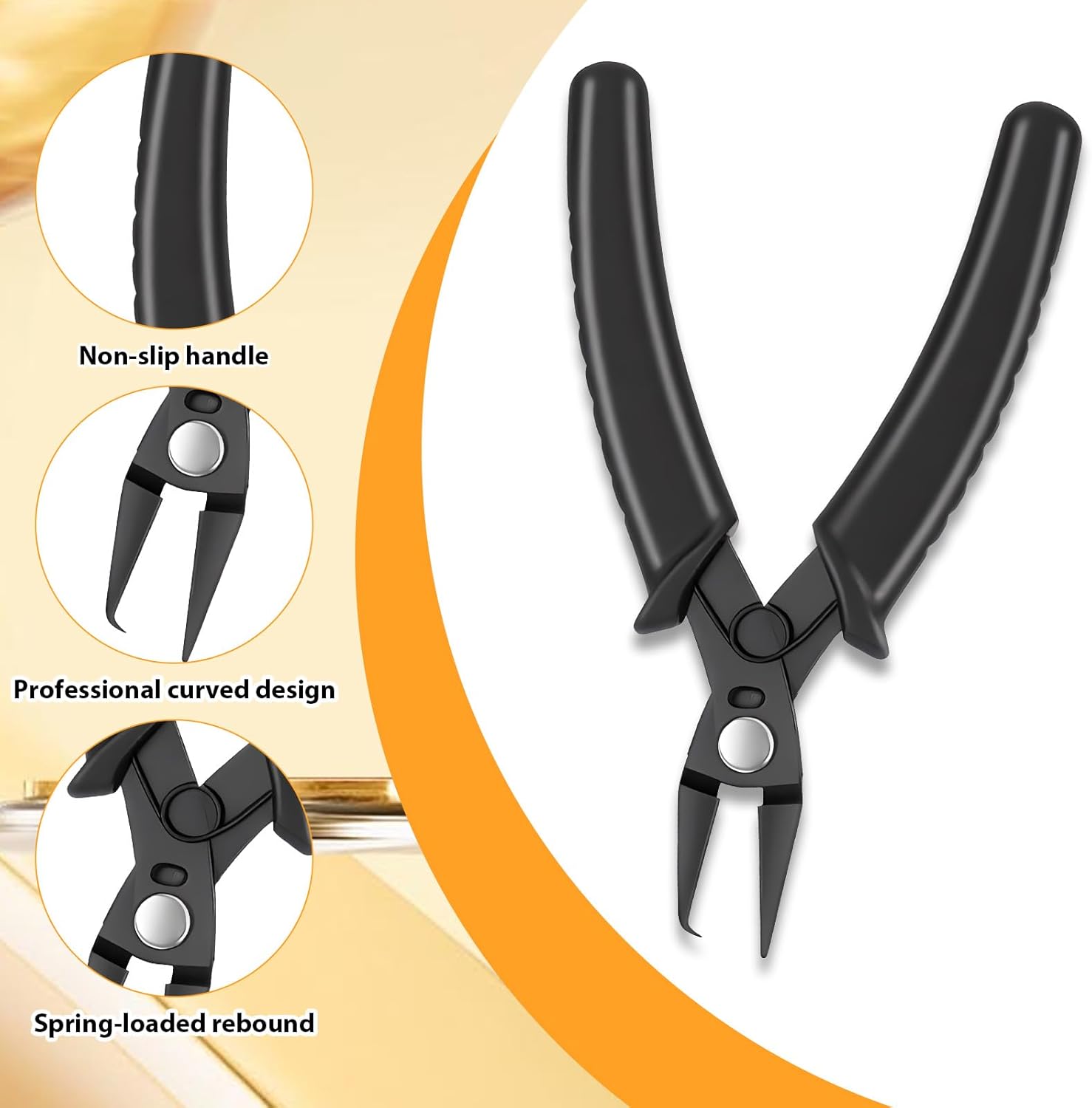 Jump Ring Pliers with Jump Ring Opener Finger Tools with Split Rings Plier, Rings Pliers & Jumps Tool for Jewelry Plier Tool, Stainless Steel Crimping Tools for Jewelry Making Circle