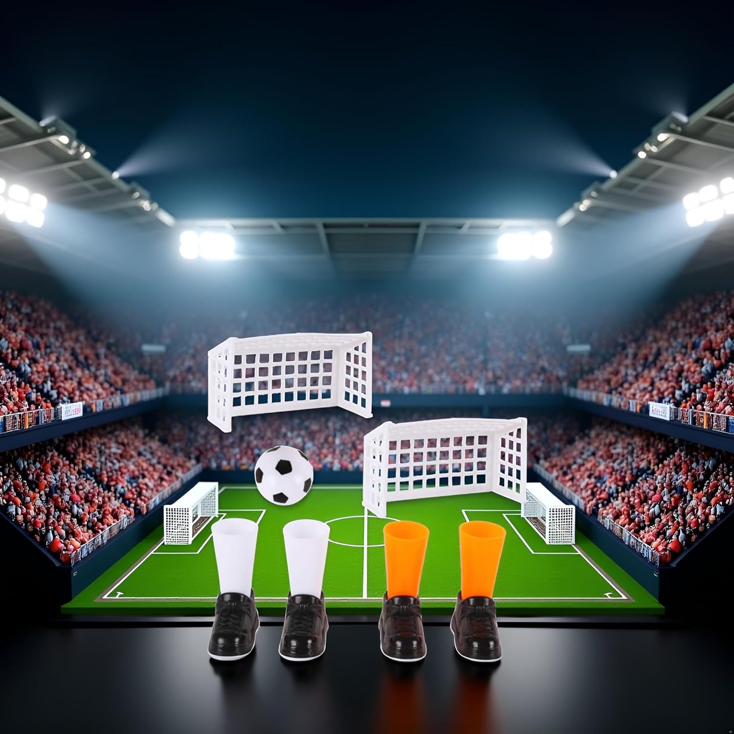 1 Set Finger Soccer Game Finger Footballs Match Funny Finger Table Game Set with Two Goals for Fans Club Party
