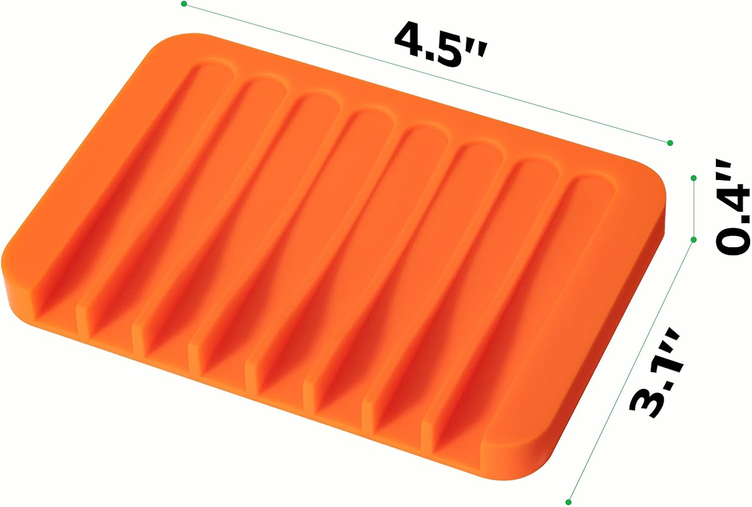 Soap Dish Shower Waterfall Soap Tray Holder for Bathroom, Kitchen, Counter Top, Flexible Silicone, Keep Soap Bars Dry, Easy Cleaning - Orange