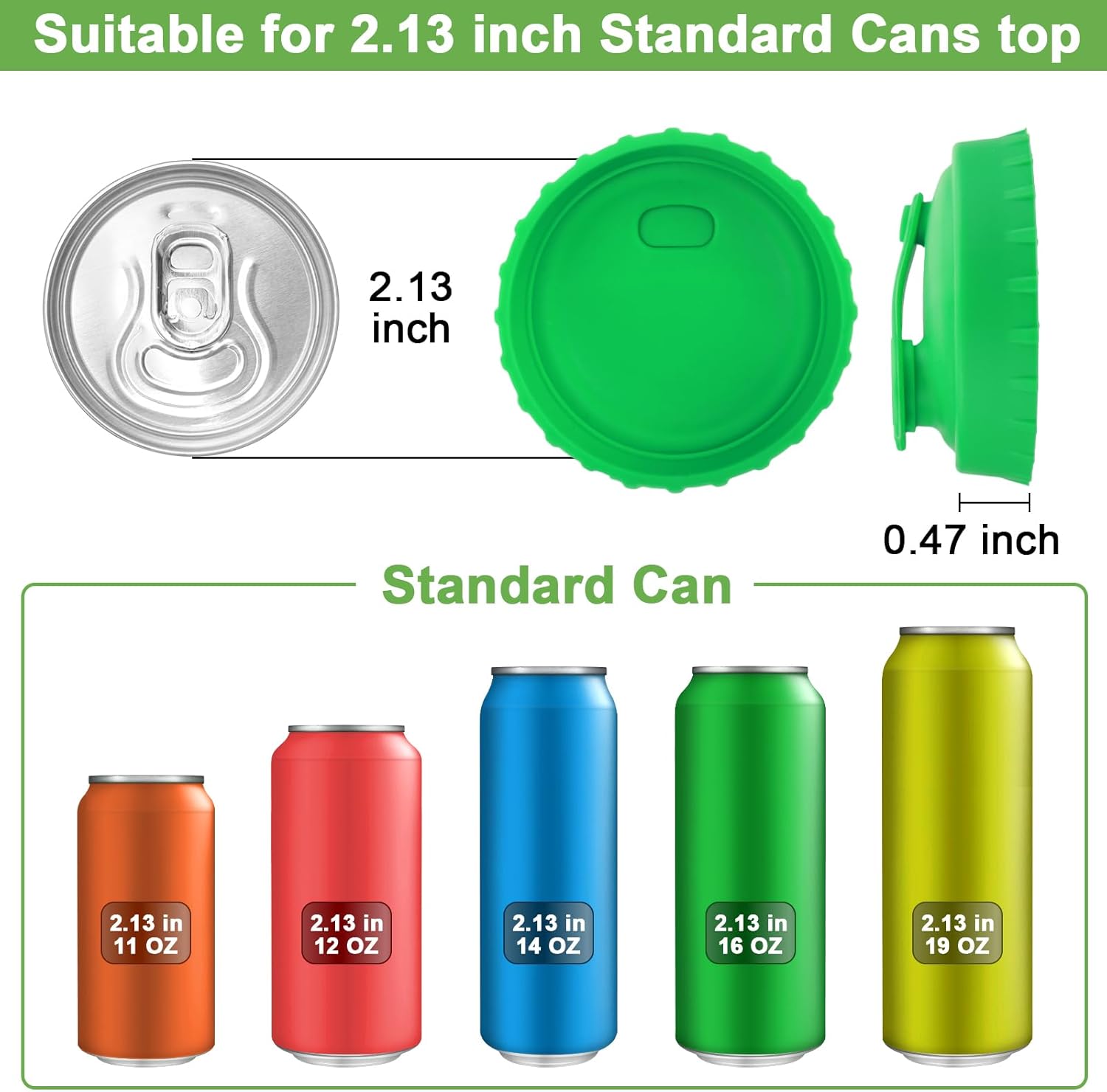 Silicone Soda Can Cover Lids, Pop Can Covers with Resealable Nozzle 6 Pack, BPA Free Stopper and Protector Reusable Beer Can Covers for Soda Fits Standard Cans