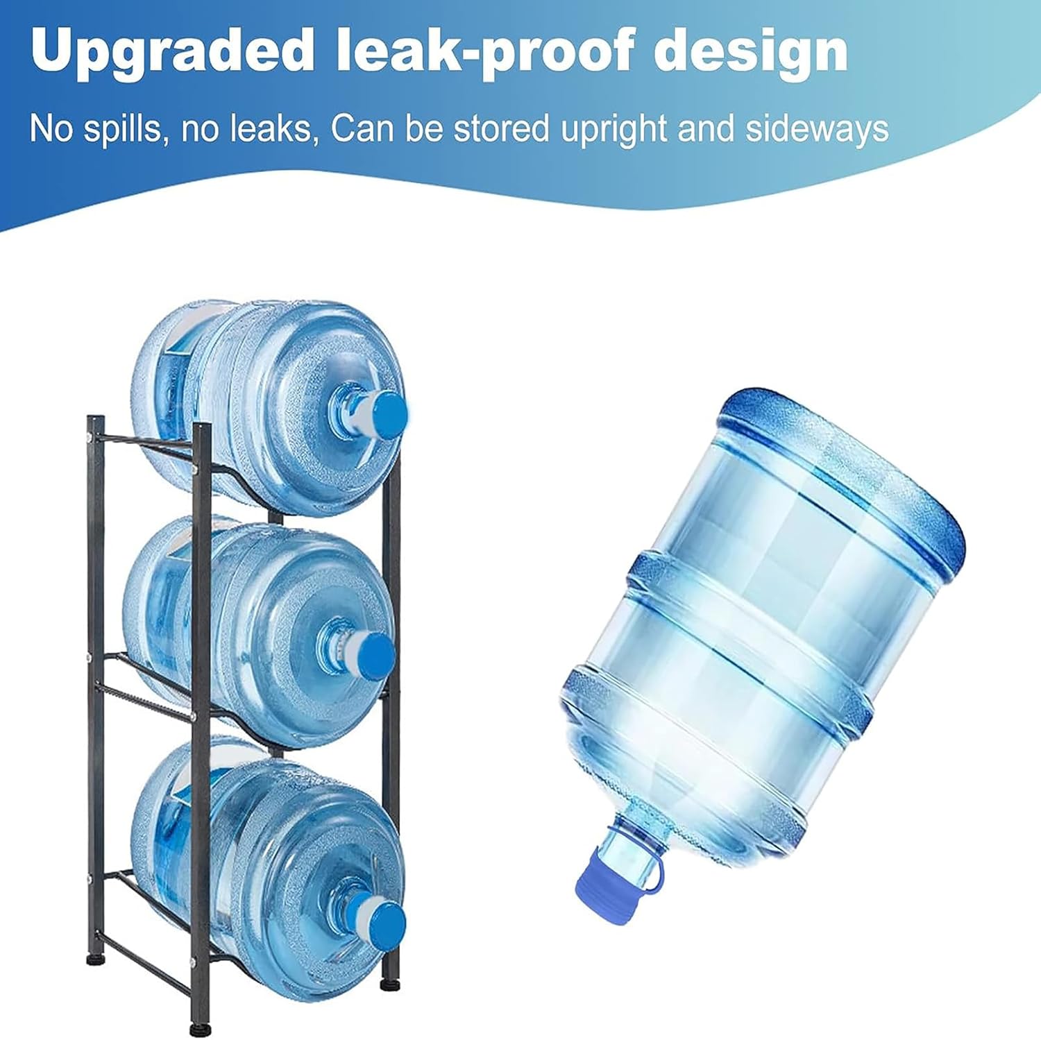 3 & 5 Gallon Water Jug Cap Reusable, Food Grade Silicone Replacement Gallon Caps for 55mm Standard/Screw/Crown Tops Water Bottle and Water Dispensers, Non-Spill Lids for Anti-Splash, Leak Free 3PCS