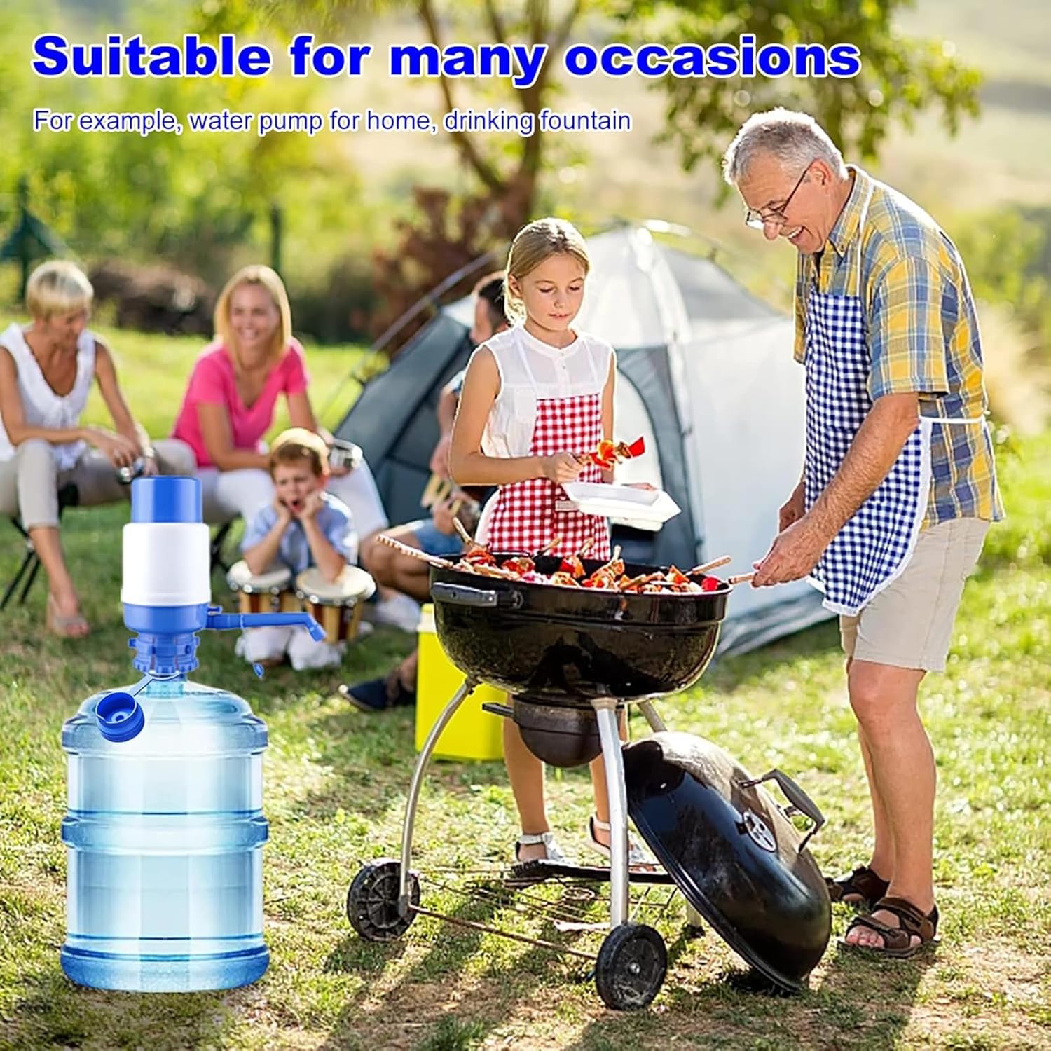3 & 5 Gallon Water Jug Cap Reusable, Food Grade Silicone Replacement Gallon Caps for 55mm Standard/Screw/Crown Tops Water Bottle and Water Dispensers, Non-Spill Lids for Anti-Splash, Leak Free 3PCS