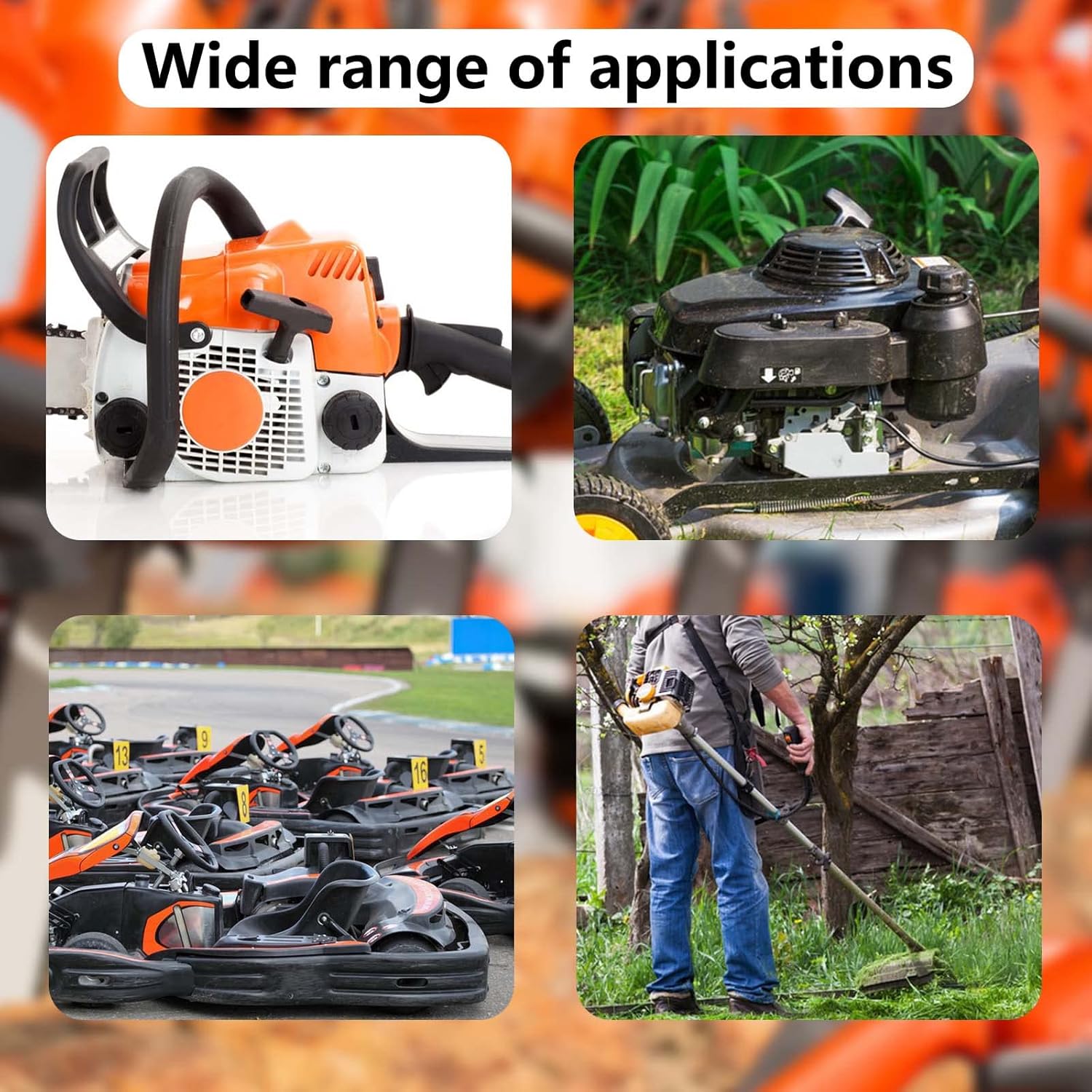Pull Cord with Recoil Starter Handle Gasoline Engine Starter Handle Grip Recoil Starter Pull Handle for Lawn Mower, Chainsaw, Generator 2 Pack