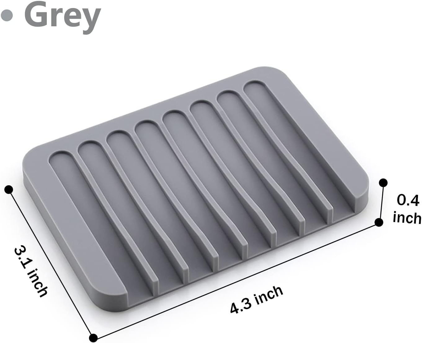 Self Draining Soap Dishes, 3 Pcs Silice Soap Saver, Waterfall Drainer Soap Holder for Bathroom, Extend Soap Life, Keep Soap Bars Dry Clean & Easy Cleaning White, Gray, Teal