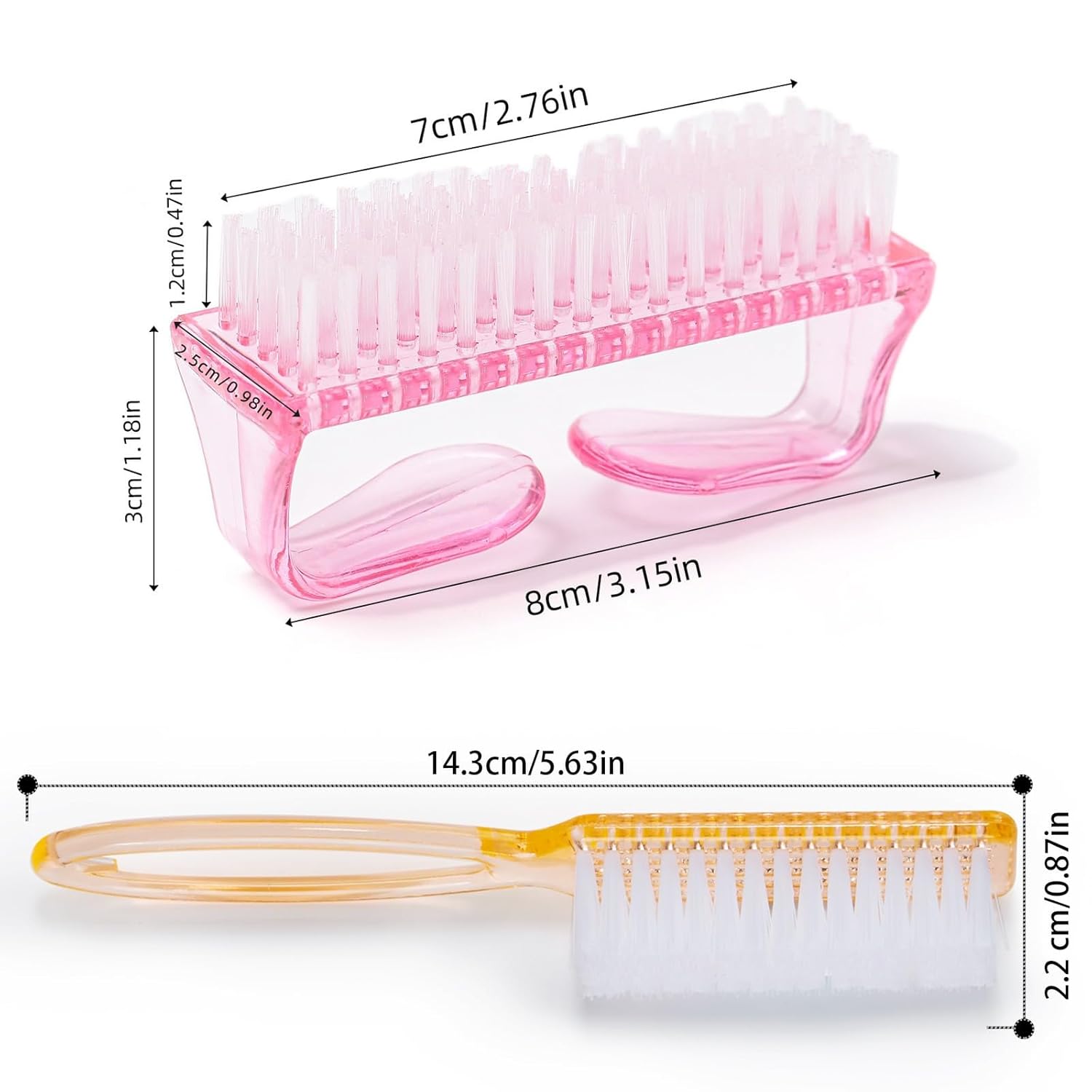 Handle Grip Nail Brush, Hand Fingernail Scrub Cleaning Brushes for Toes and Nails Cleaner, Pedicure Scrubbing tool kit for Men and Women 5 Pack Multicolor