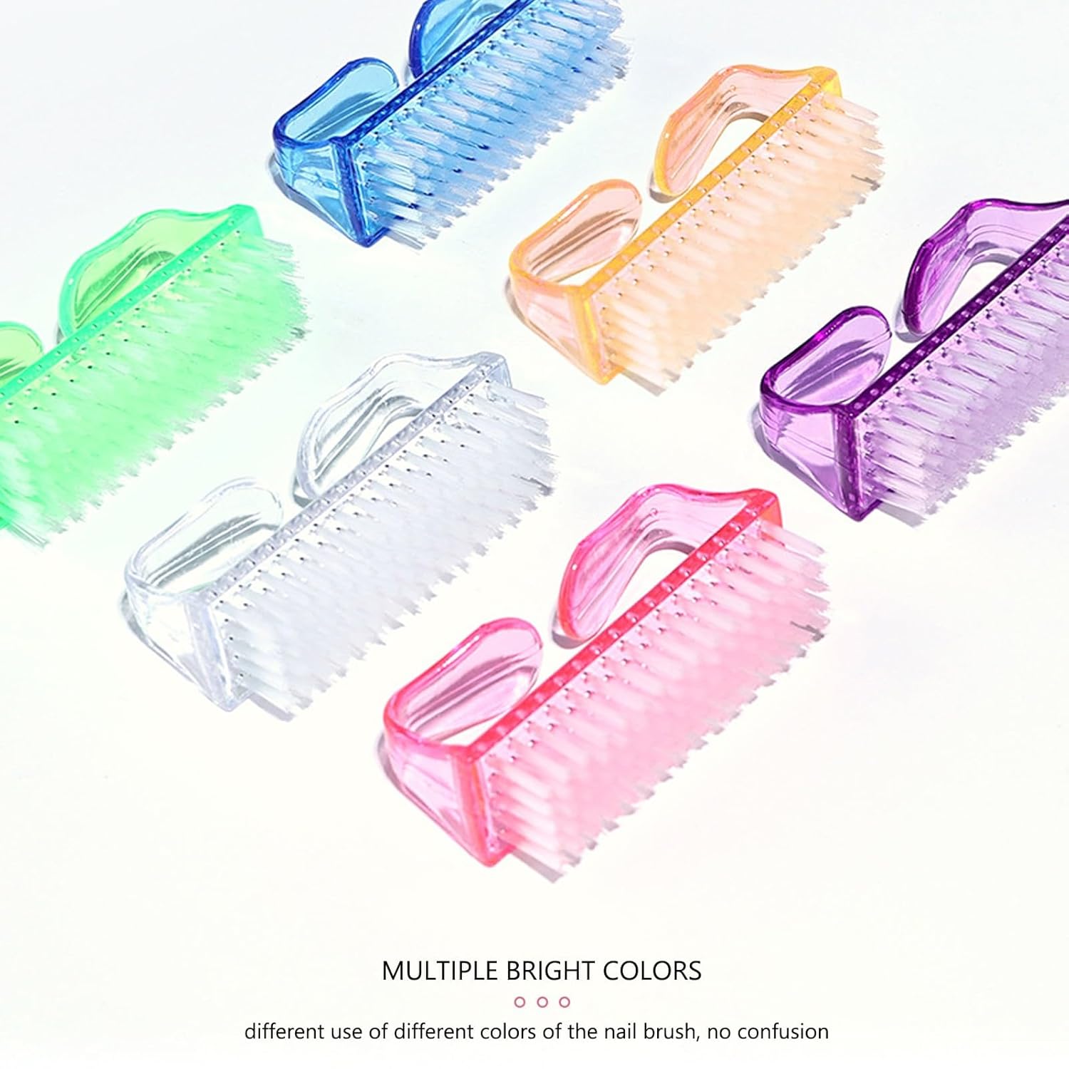 Handle Grip Nail Brush, Hand Fingernail Scrub Cleaning Brushes for Toes and Nails Cleaner, Pedicure Scrubbing tool kit for Men and Women 5 Pack Multicolor