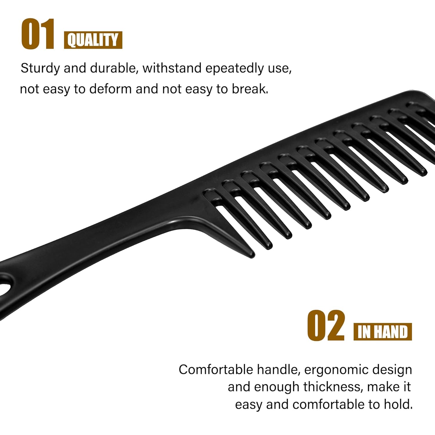 MODENGKGJIAN 4PCS Wide Tooth Detangling Comb, Large Hair Styling Comb for Curly, Wet, Lg Hair Multi-colored, Polypropylene, Handgrip