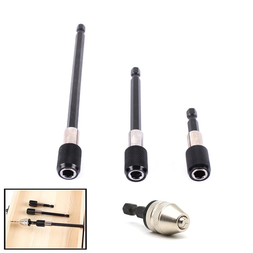 3-Piece Magnetic Bit Holder Extensi Set, Quick Release Universal Impact Drill Adapter for Home DIY Projects