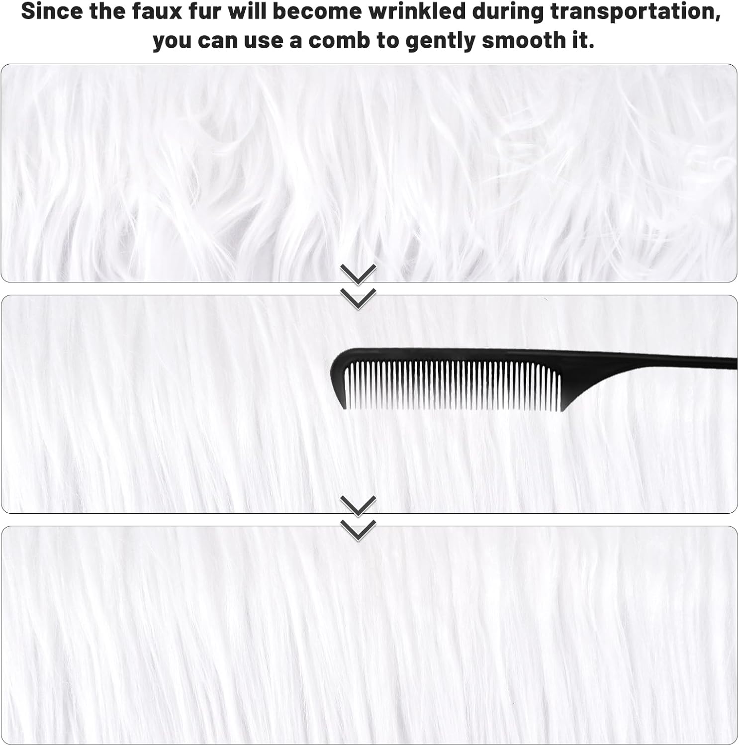 Shaggy Plush Faux Fur Fabric 2x60Inch White Faux Fur Trim by The Yard Precut Strip Fluffy Fuzzy Christmas Craft Furs Ribbon for Christmas Tree Decor Wreath Santa Hair Dwarf Cosplay Costume Sock