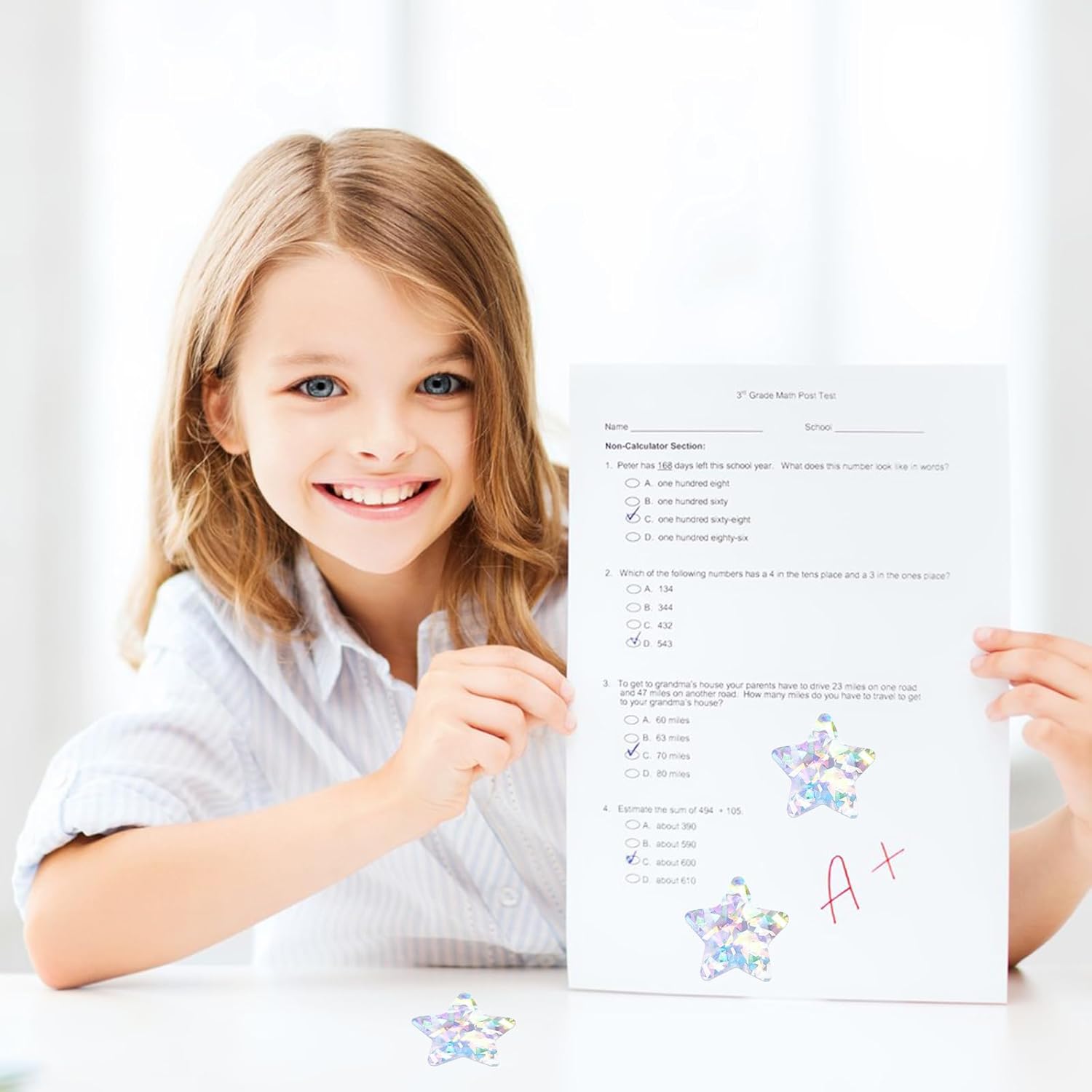 Holographic Silver Star Stickers for Kids Reward - 500Pcs 1.5Inch Shiny Self-Adhesive Metallic Glitter Foil Stickers for DIY Homework School Classroom Teacher