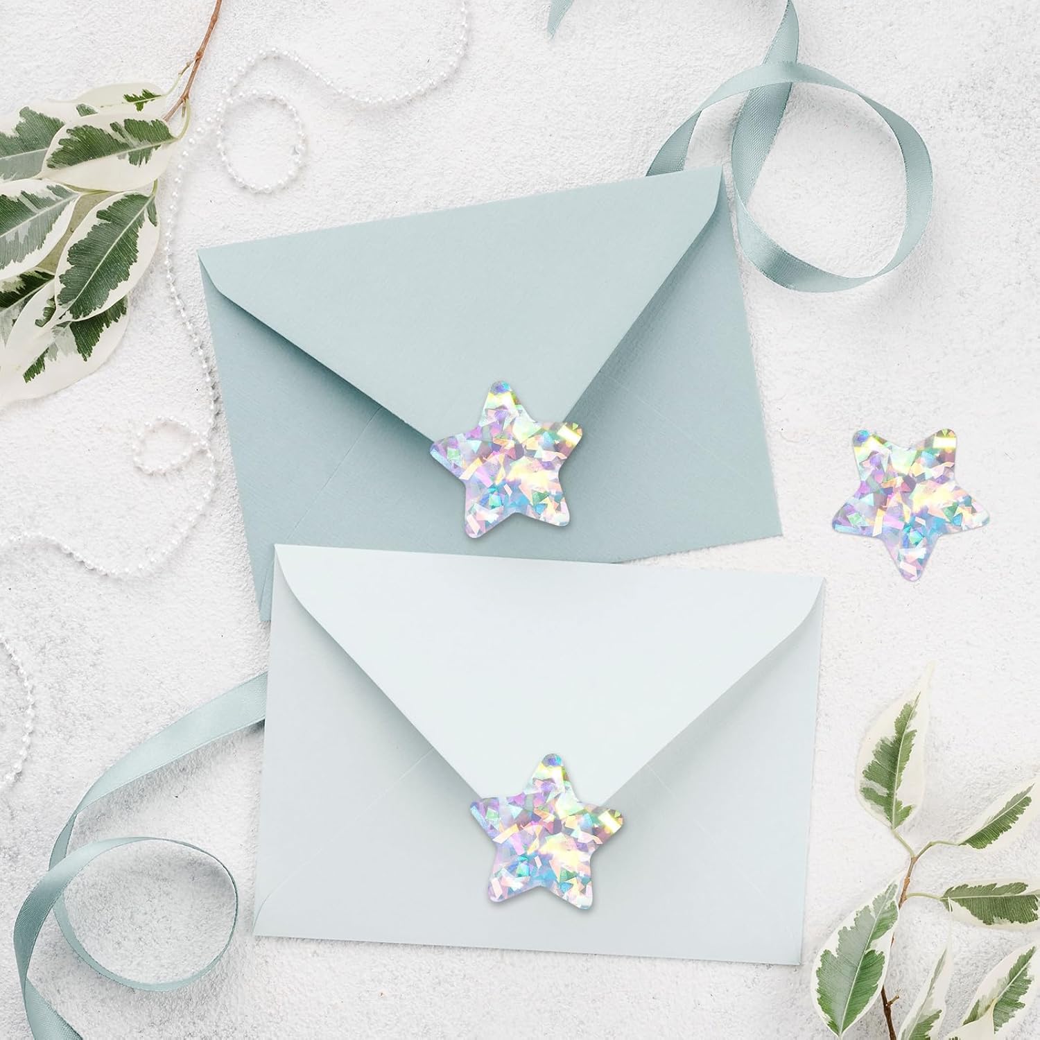 Holographic Silver Star Stickers for Kids Reward - 500Pcs 1.5Inch Shiny Self-Adhesive Metallic Glitter Foil Stickers for DIY Homework School Classroom Teacher