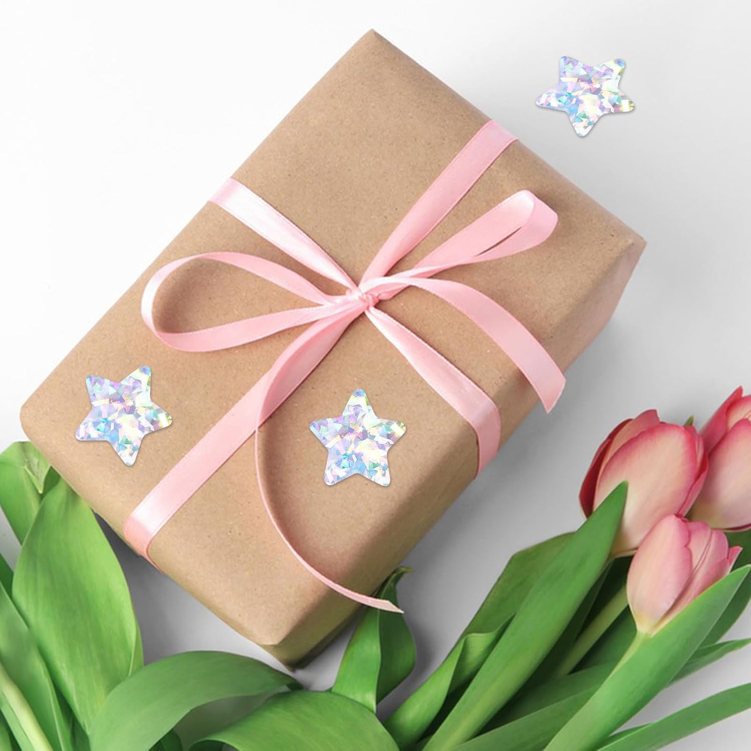 Holographic Silver Star Stickers for Kids Reward - 500Pcs 1.5Inch Shiny Self-Adhesive Metallic Glitter Foil Stickers for DIY Homework School Classroom Teacher