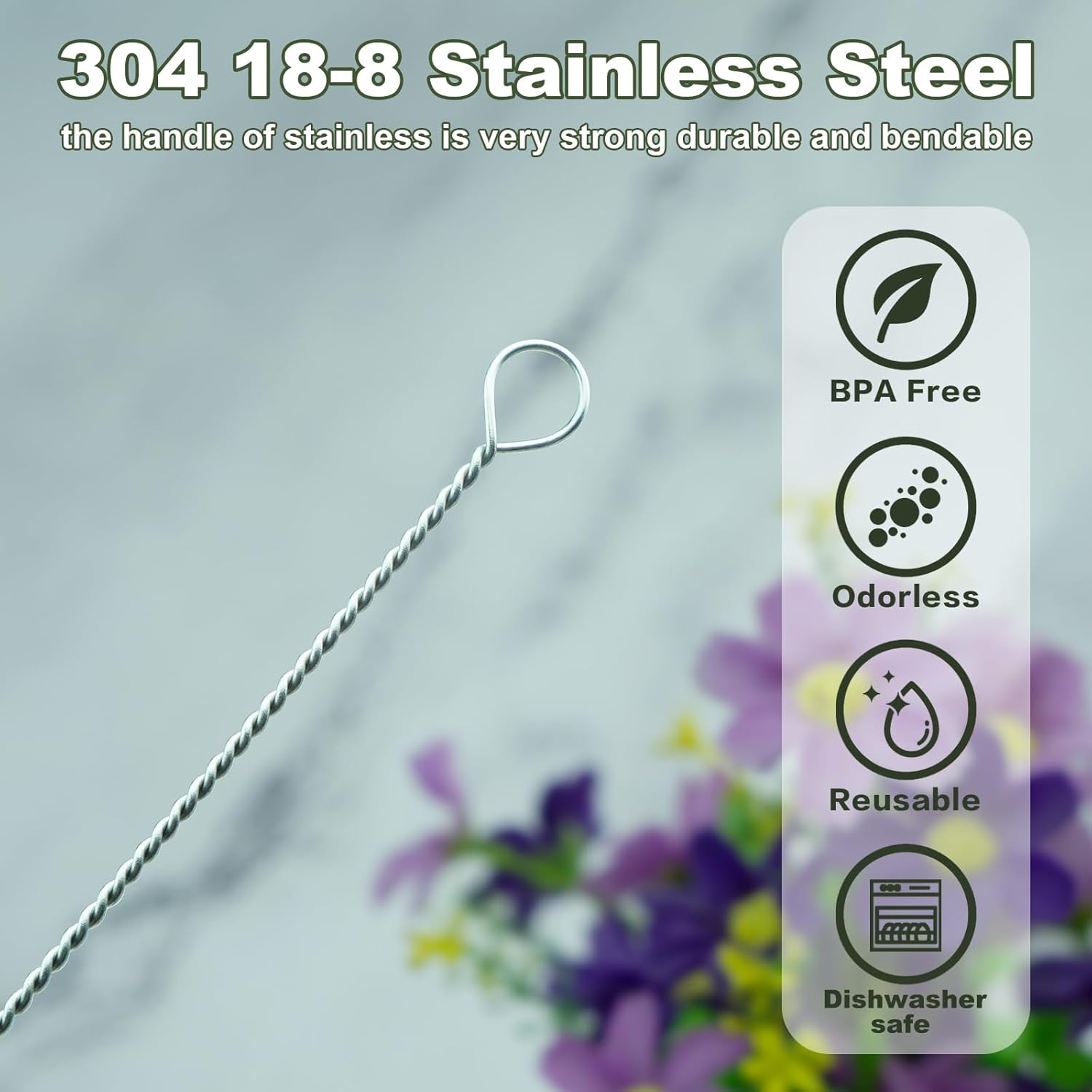 Straw Cleaner Brush for Stanley, 4Pcs Reusable Extra Lg Straw Cleaning Brush for 14oz 20oz 30oz 40oz Stanley Mug, Cleaning Brush for All Plastic, Glass, Stainless and Silice Straws