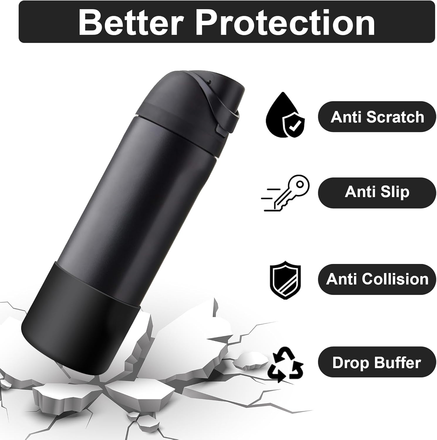 Silice Boot for Owala Water Bottle, 2PCS Anti-Slip Protective Sleeve for FreeSip/Twist/Flip Water Bottles, BPA Free, Dishwasher Safe, Bottom Bumper Cover Cup Accessories