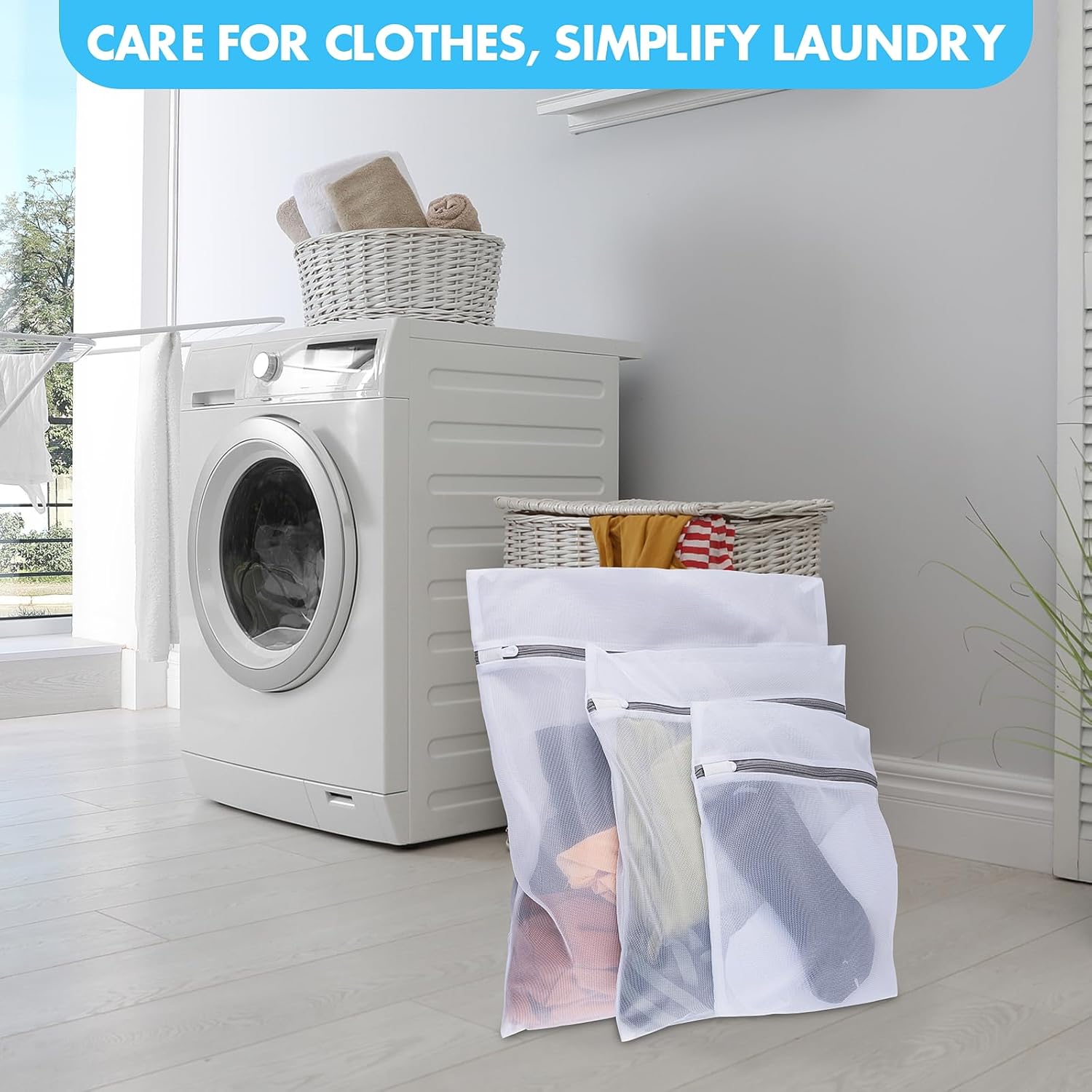 Mesh Laundry Bags for Delicates, 3 Pack Laundry Bags Mesh Wash Bags in 3 Sizes 1 Large, 1 Medium, 1 Small , Durable and Gentle Lingerie Bags for Washing Delicates, Garment Bag for Washing Machine