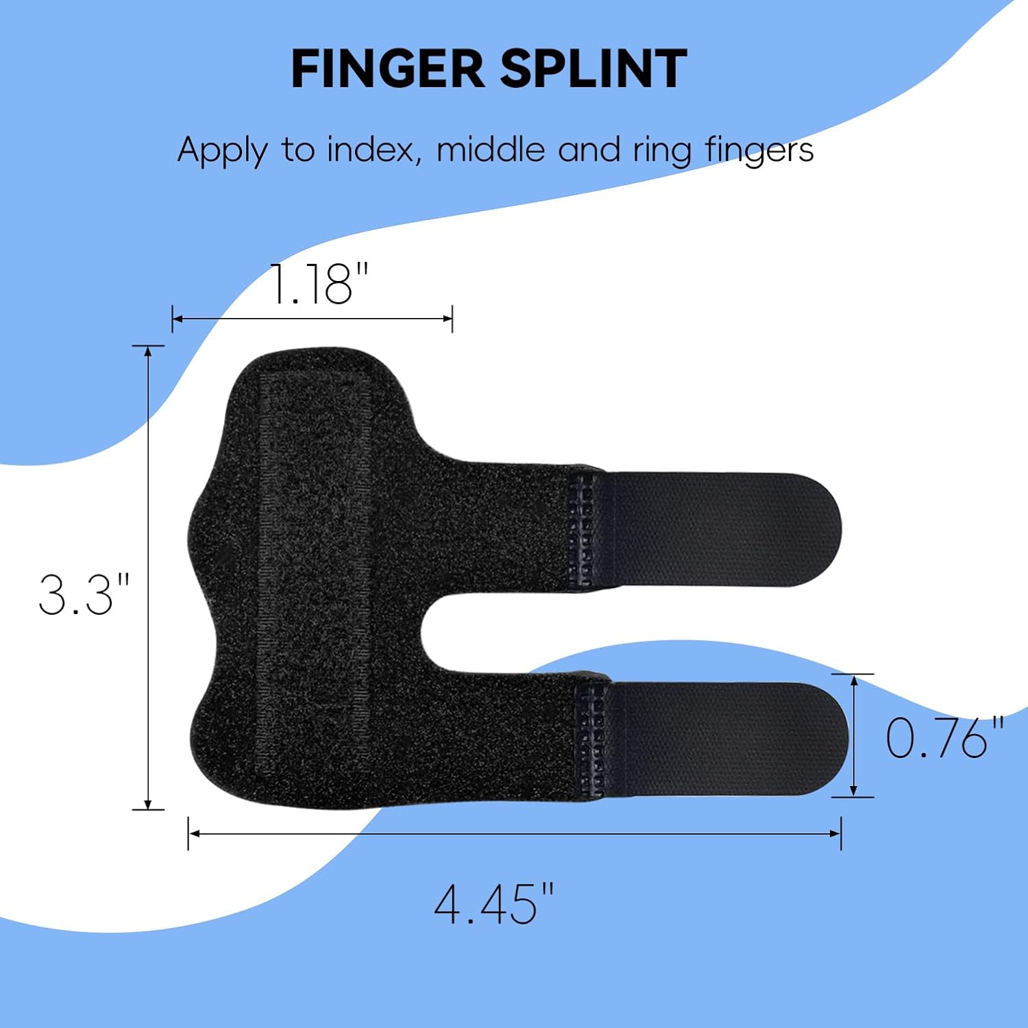 Finger Splint, Universal Trigger Finger Brace for Broken/Arthritis Pain and Sprain Relief, Splints for Middle, Index, Ring 2 Pack,Black