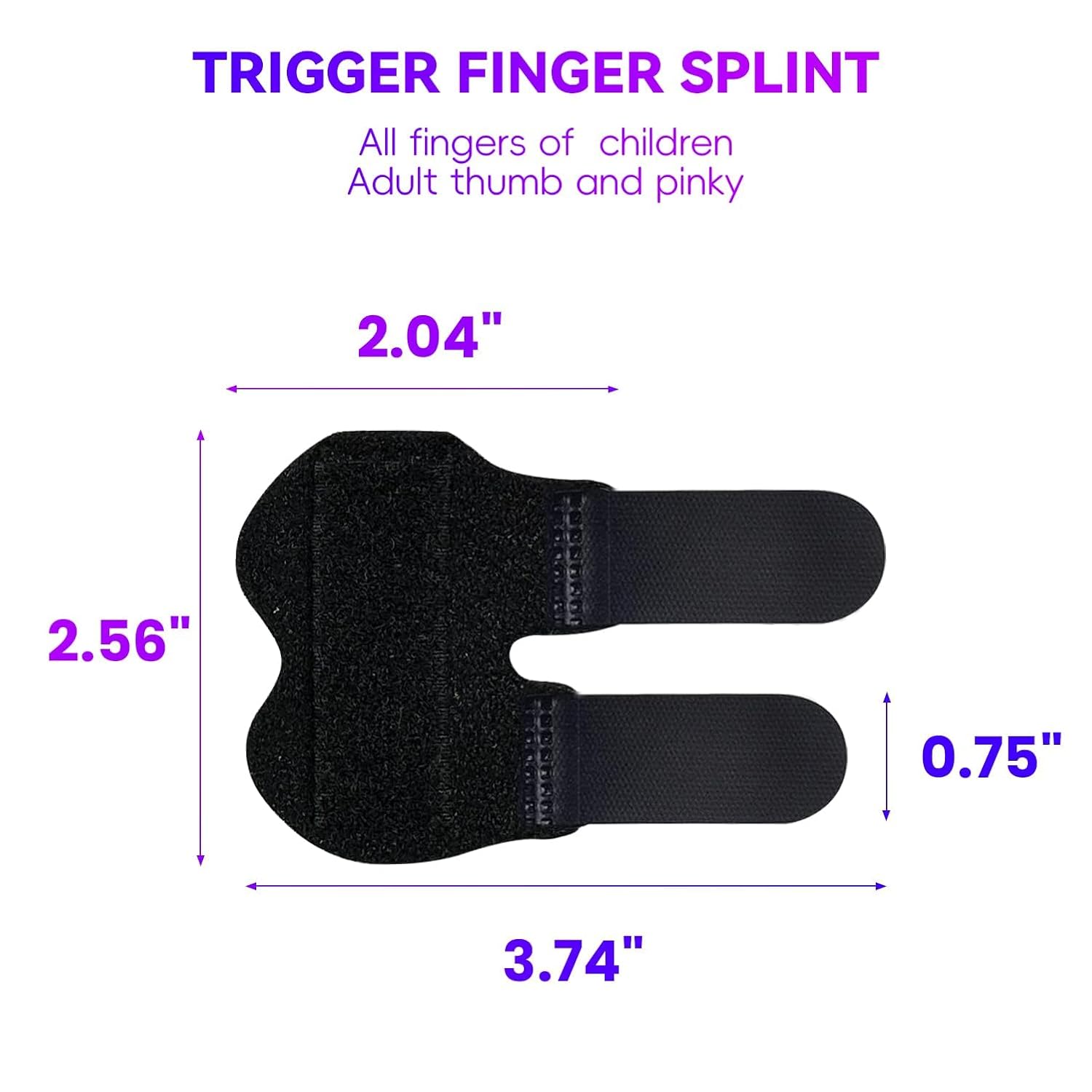 2 PCS Small Finger Splint, Adjustable Trigger Finger Splint, Straightener for Broken Strained Arthritis for Pinky, Index Splints for Teenagers and Women Black