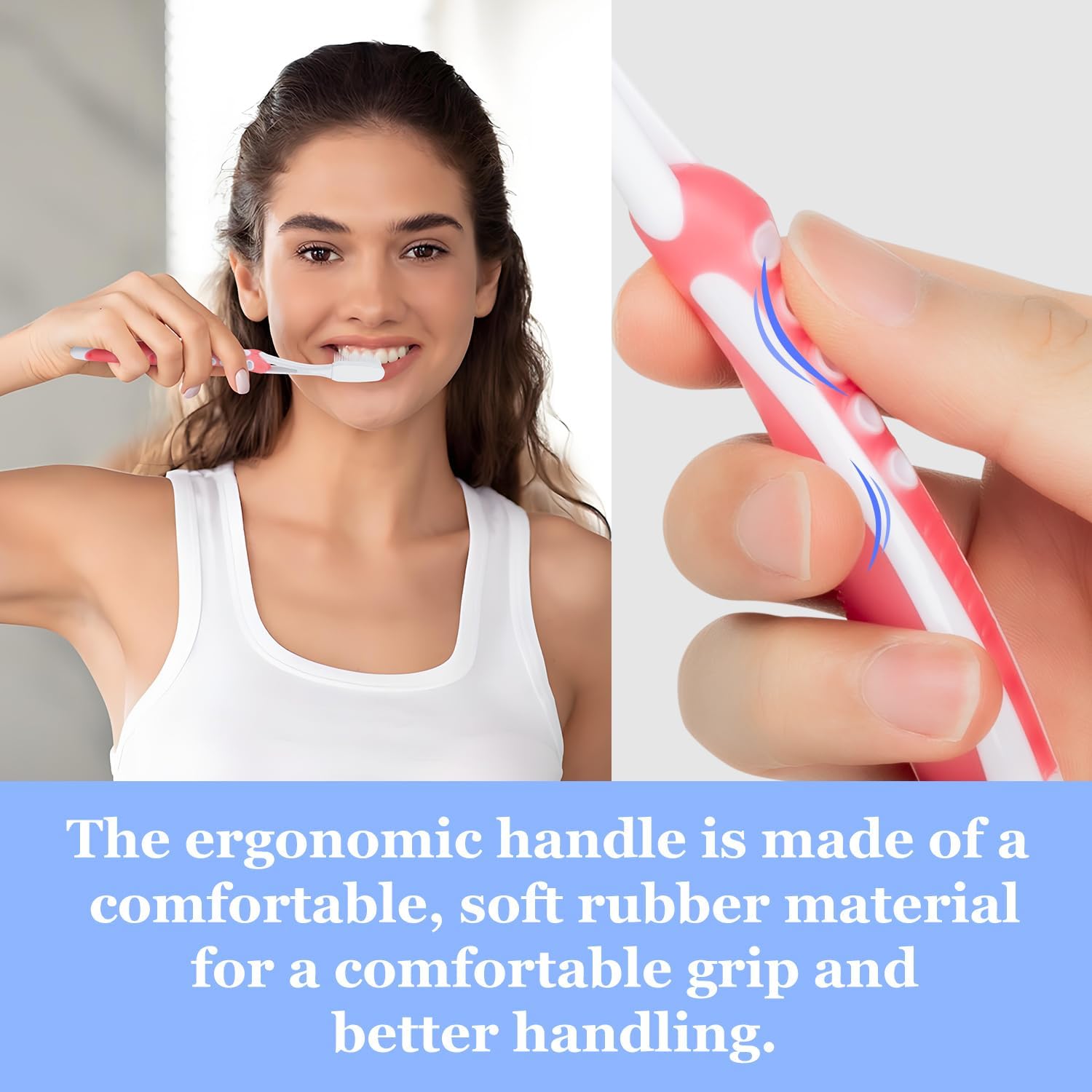 Petluno Nano Toothbrushes Medium Bristle Silicone for Sensitive Teeth and Gums Individually Wrapped Travel Toothbrush Set, Hard Multiple Colors 3 Box 3 Box Pink Blue Green