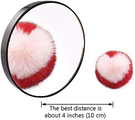 Petluno 10X Magnifying Makeup Mirror, Round Mirror 2 Suction Cups Facial Cosmetic Absorption Shaving Home Travel Essential Diameter 3.46 inches 3.5"L x 3.5"W