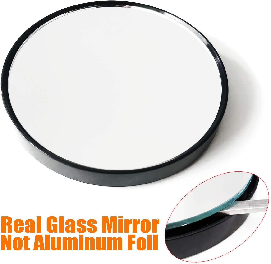 Petluno 10X Magnifying Makeup Mirror, Round Mirror 2 Suction Cups Facial Cosmetic Absorption Shaving Home Travel Essential Diameter 3.46 inches 3.5"L x 3.5"W