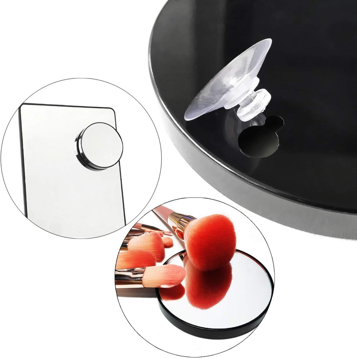 Petluno 10X Magnifying Makeup Mirror, Round Mirror 2 Suction Cups Facial Cosmetic Absorption Shaving Home Travel Essential Diameter 3.46 inches 3.5"L x 3.5"W