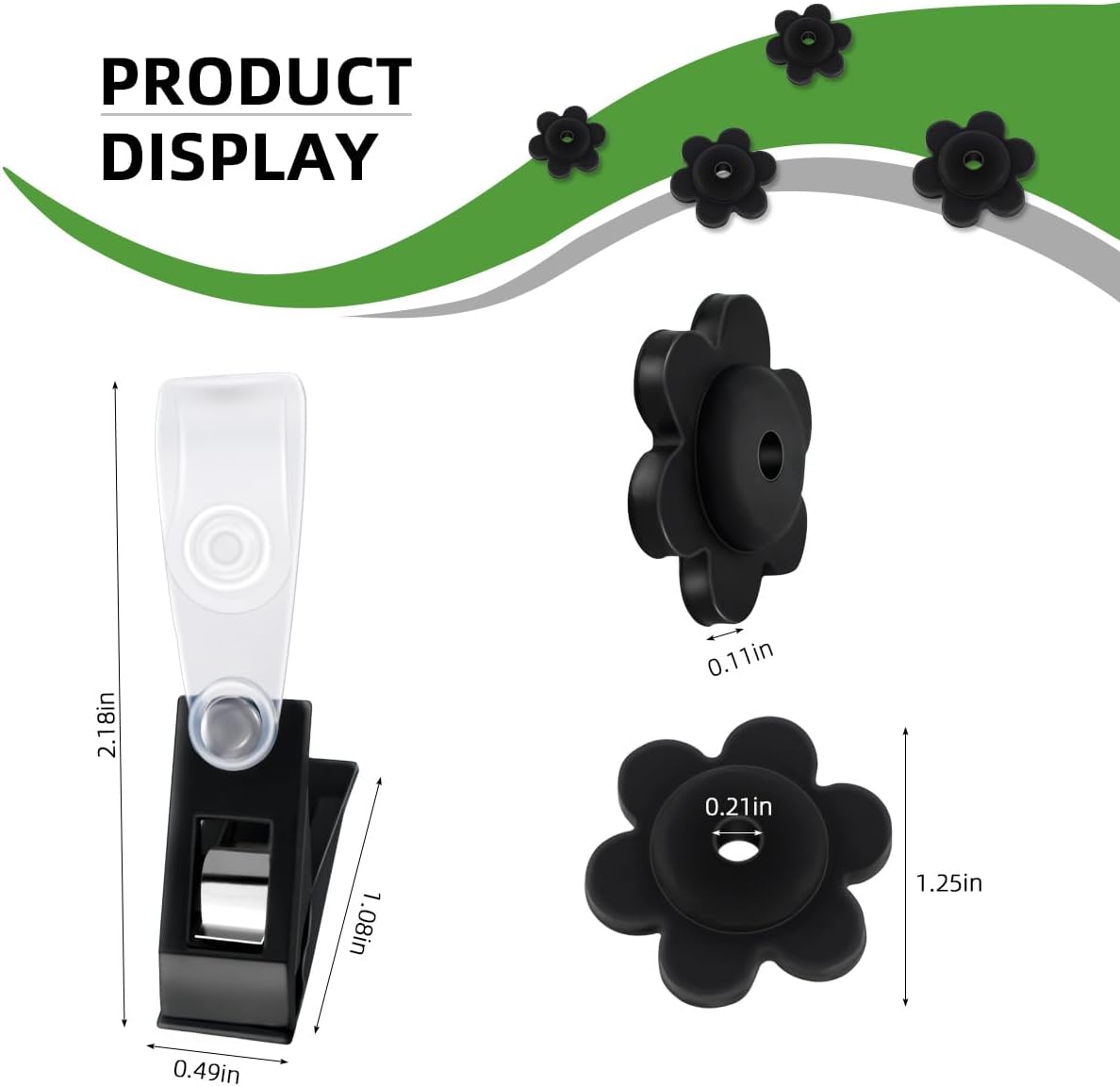 Garden Flag Rubber Stoppers and Tiger 10 Pieces Pack Stand Holder Pole Anti-Wind Clips for Flags Stopper Yard Clip Stops Accessories Poles
