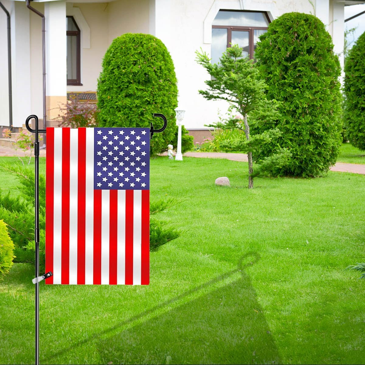 Garden Flag Rubber Stoppers and Tiger 10 Pieces Pack Stand Holder Pole Anti-Wind Clips for Flags Stopper Yard Clip Stops Accessories Poles