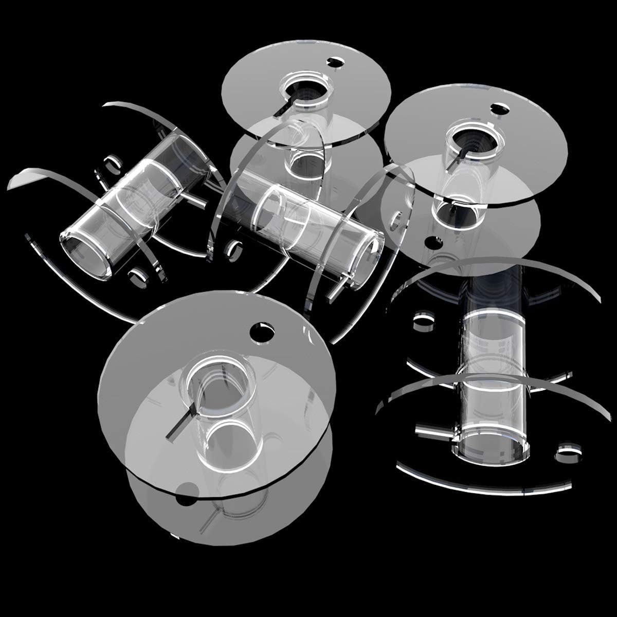 36 Pcs Transparent Plastic Sewing Machine Bobbins with Case for Janome Brother Singer Babylock Class 15 Spools Storage Box Juki Pfaff Elna Christmas Gift