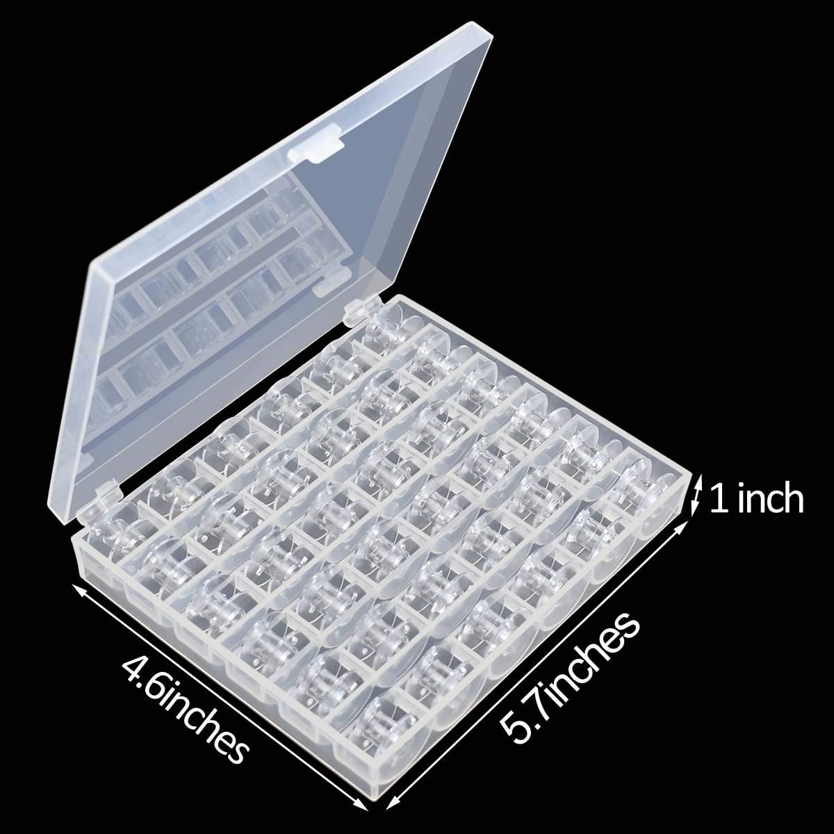 36 Pcs Transparent Plastic Sewing Machine Bobbins with Case for Janome Brother Singer Babylock Class 15 Spools Storage Box Juki Pfaff Elna Christmas Gift