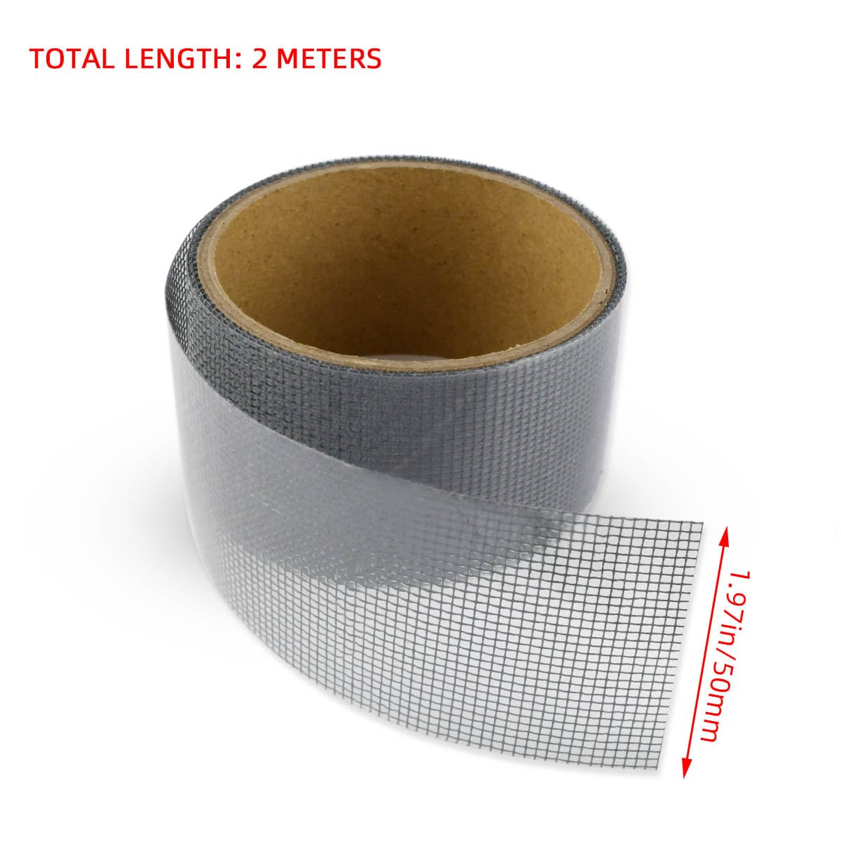 3-Layer Strong Waterproof Adhesive Screen Repair Tape - Instantly Fix Holes & Tears Fiberglass Kit Gray 1.97x78.7 Inches