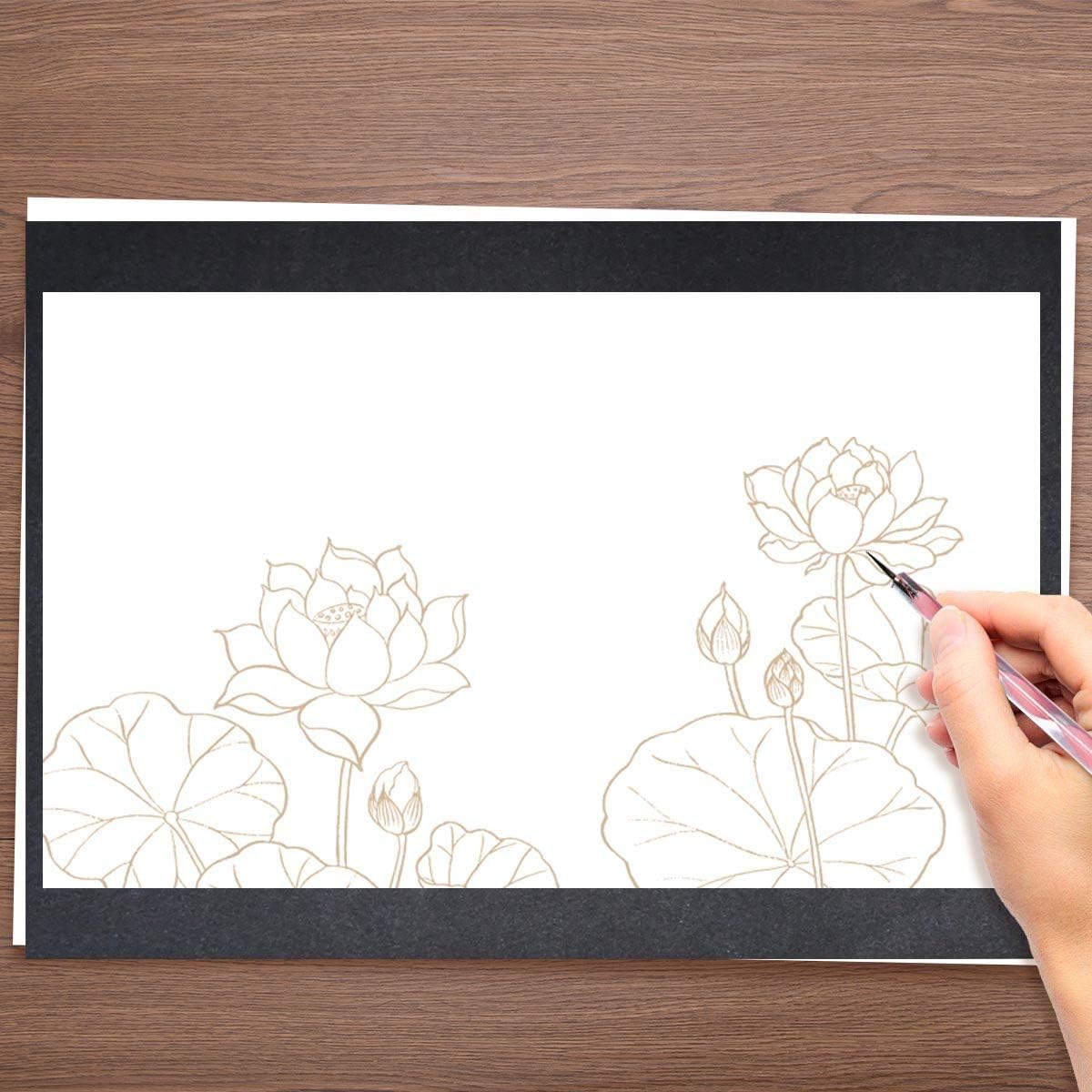 100 Sheets Carbon Transfer Paper Tracing for DIY Wood Working Canvas and Other Art Craft Surfaces Graphite & 5 Pieces Ball Embossing Stylus Black 8.3 x 11.7 Inches
