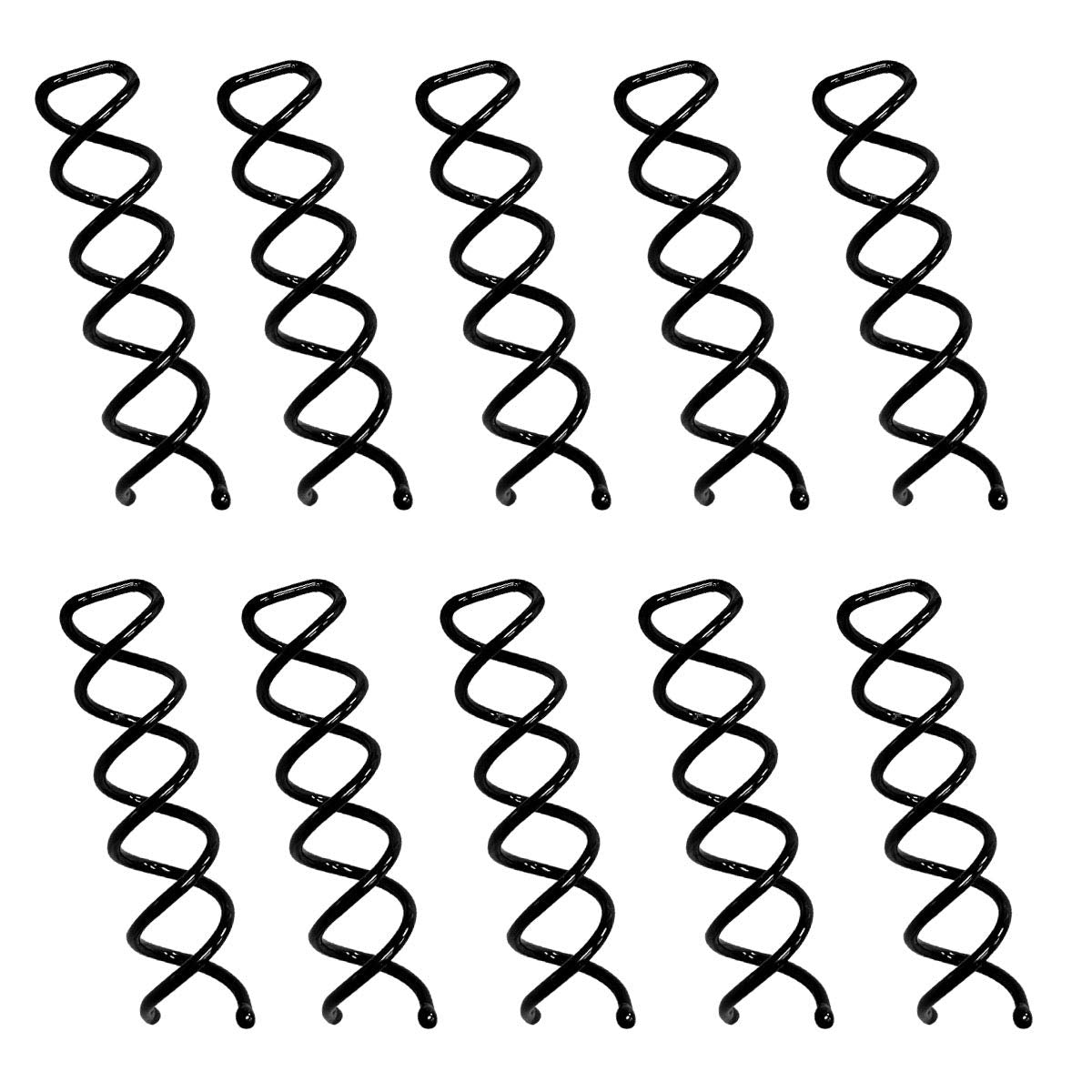 10PCS Spiral Hair Pins, Non-Scratch Ball Tips Screw Pins for DIY Style Black