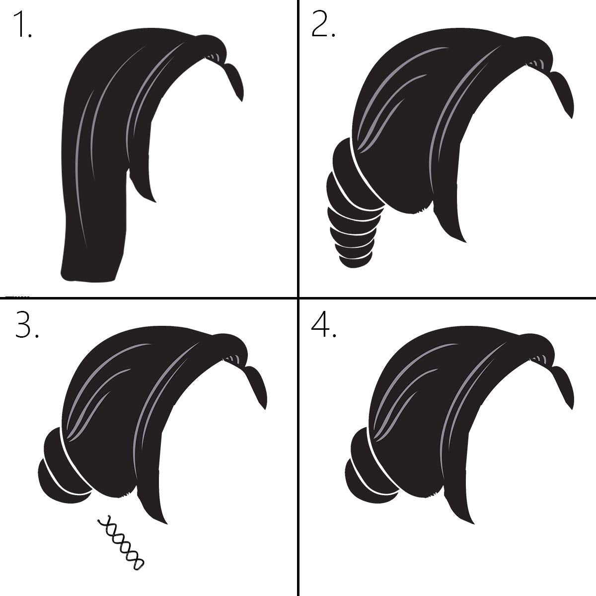 10PCS Spiral Hair Pins, Non-Scratch Ball Tips Screw Pins for DIY Style Black