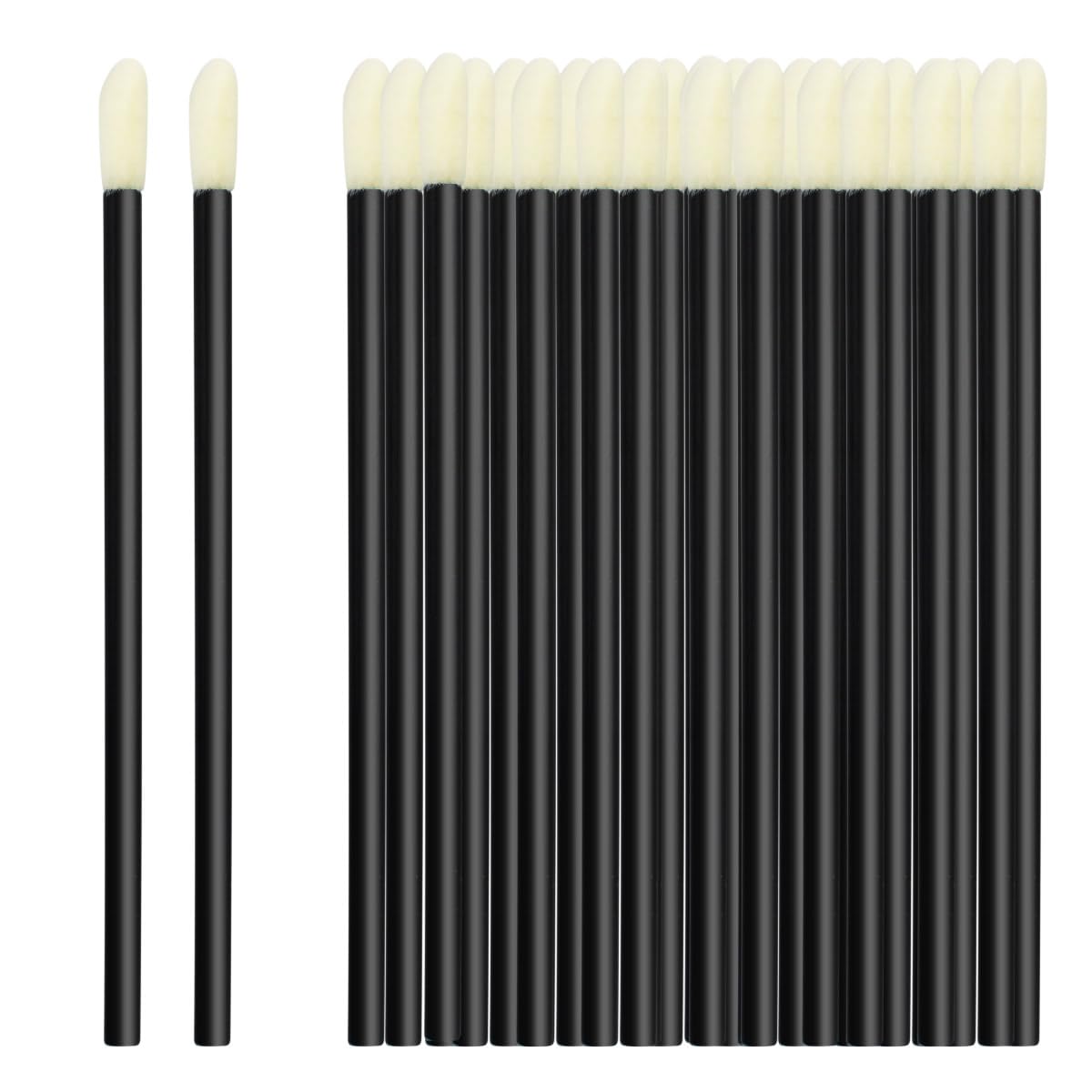 100 Pack Disposable Lip Brushes Lipstick Wands Gloss Applicator Brush Makeup Tool Make Up Applicators Perfect Beauty Cosmetic Kits Mascara Wand Set Lash Spoolies for Eyelash Extensions Black
